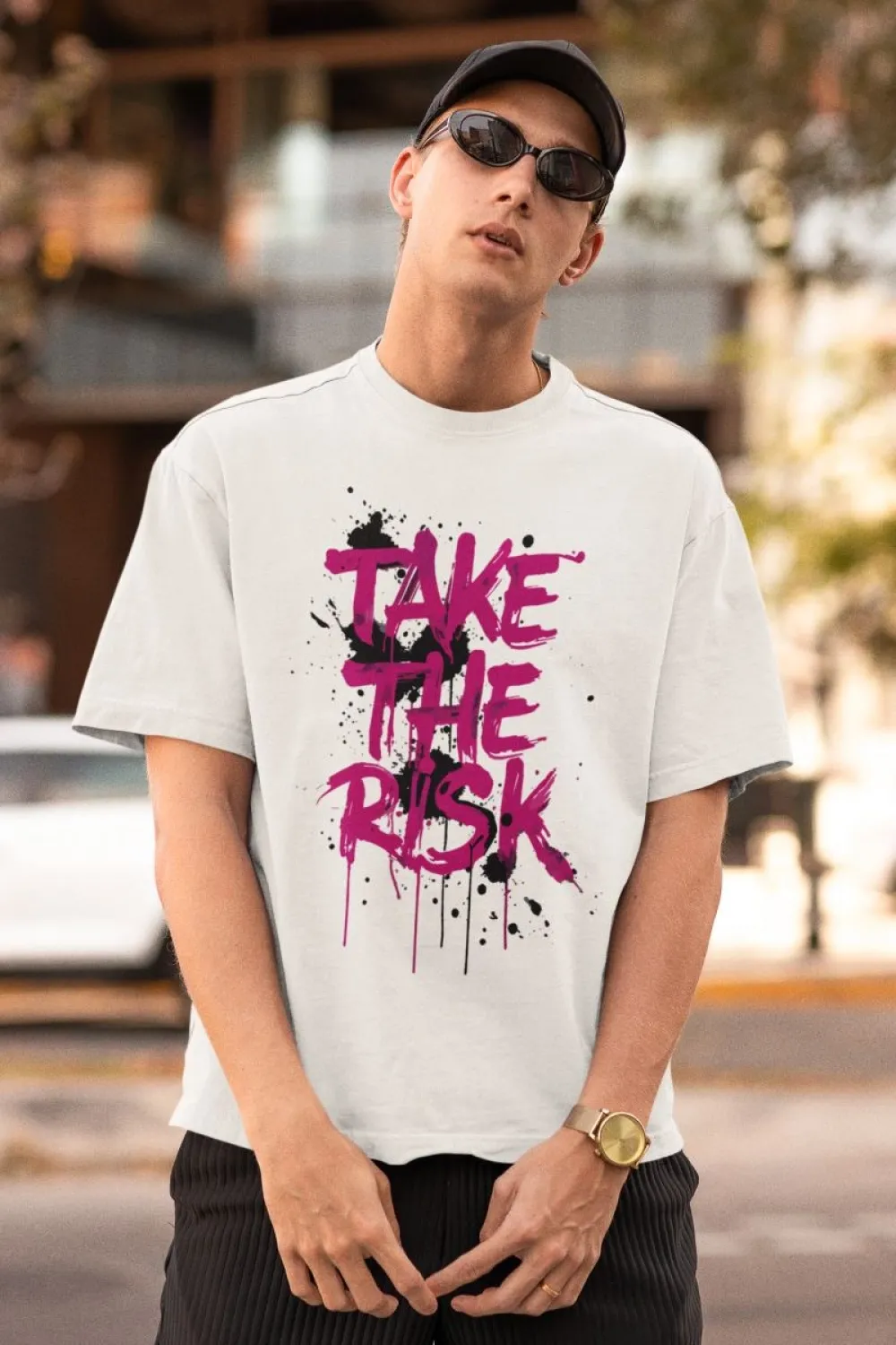 Erkek Özel Baskılı Modern Fit %100 Pamuk Bisiklet Yaka T-Shirt