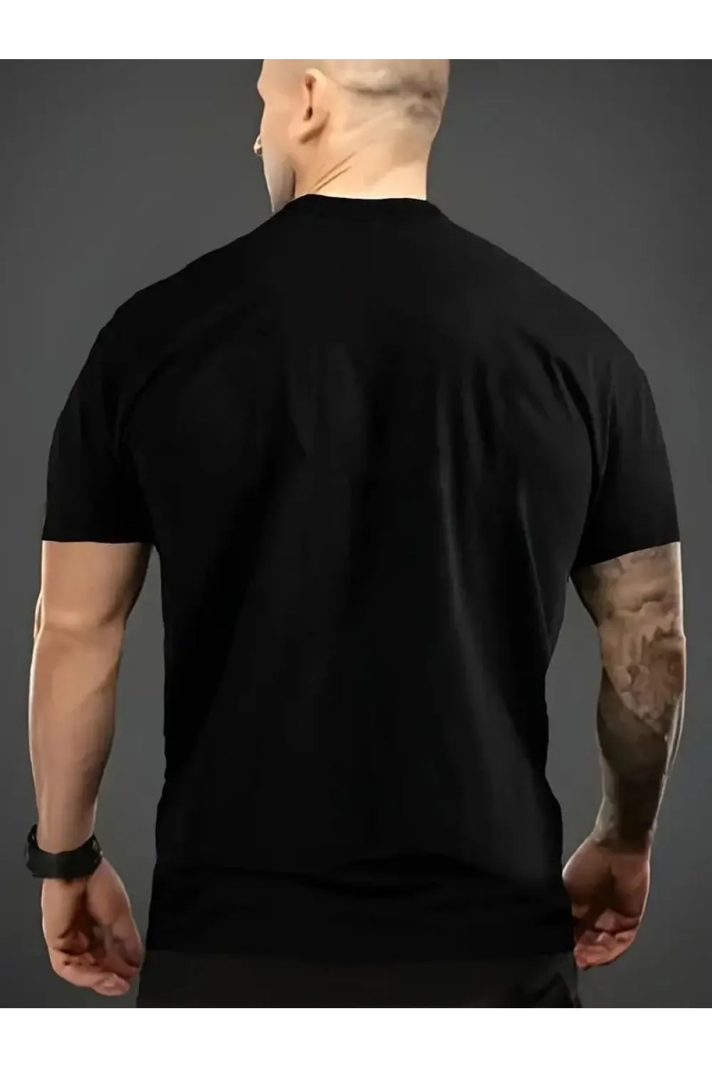 Erkek Tişört Araba Baskılı Kısa kol t-shirt - Siyah