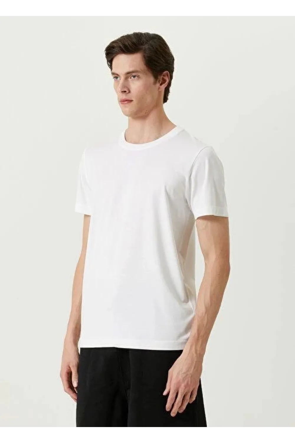 ERKEK  Tişört Basic Bisiklet Yaka Regular Kısa kol T-Shirt - Beyaz