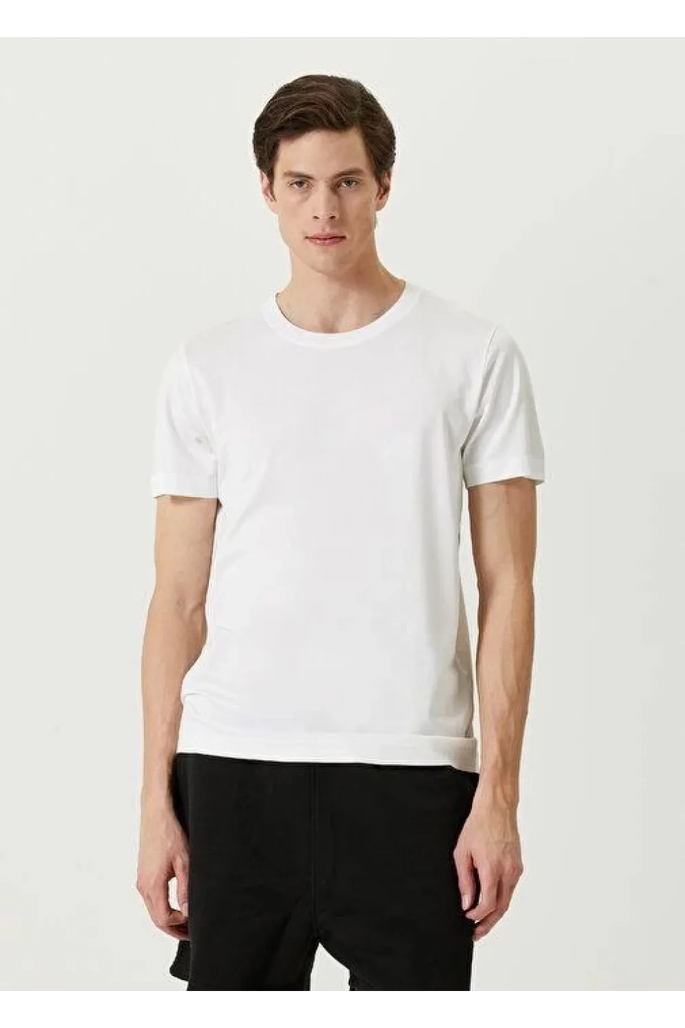 ERKEK  Tişört Basic Bisiklet Yaka Regular Kısa kol T-Shirt - Beyaz