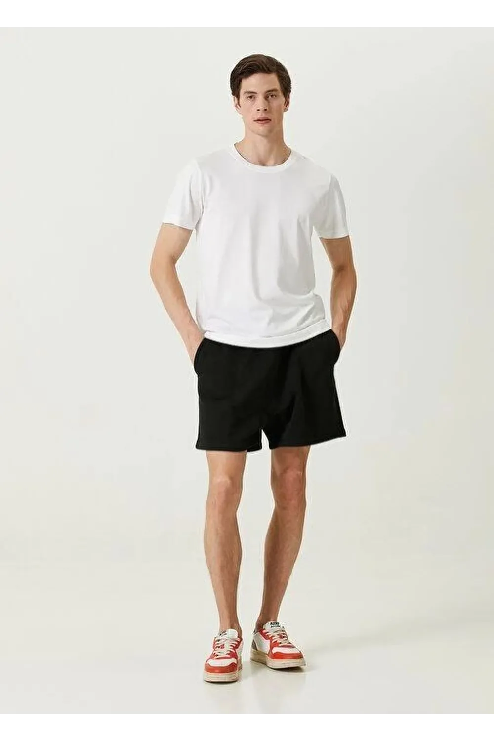 ERKEK  Tişört Basic Bisiklet Yaka Regular Kısa kol T-Shirt - Beyaz
