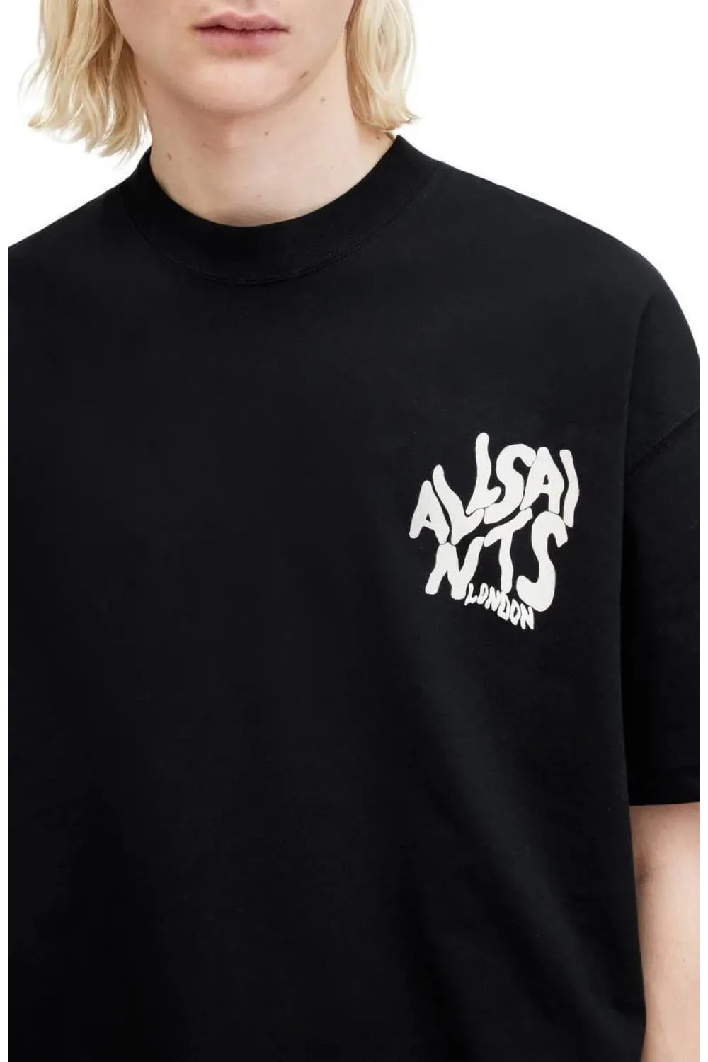 Erkek Tişört Baskılı Oversize Kısa kol T-shirt - Siyah