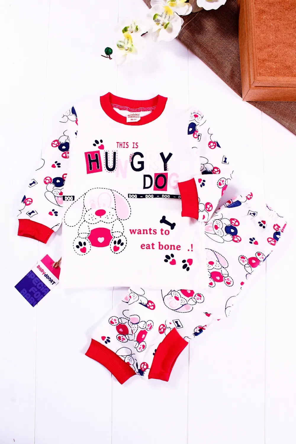 iegiyim™ Hungry Desenli Kız Çocuk Pijama Takımı