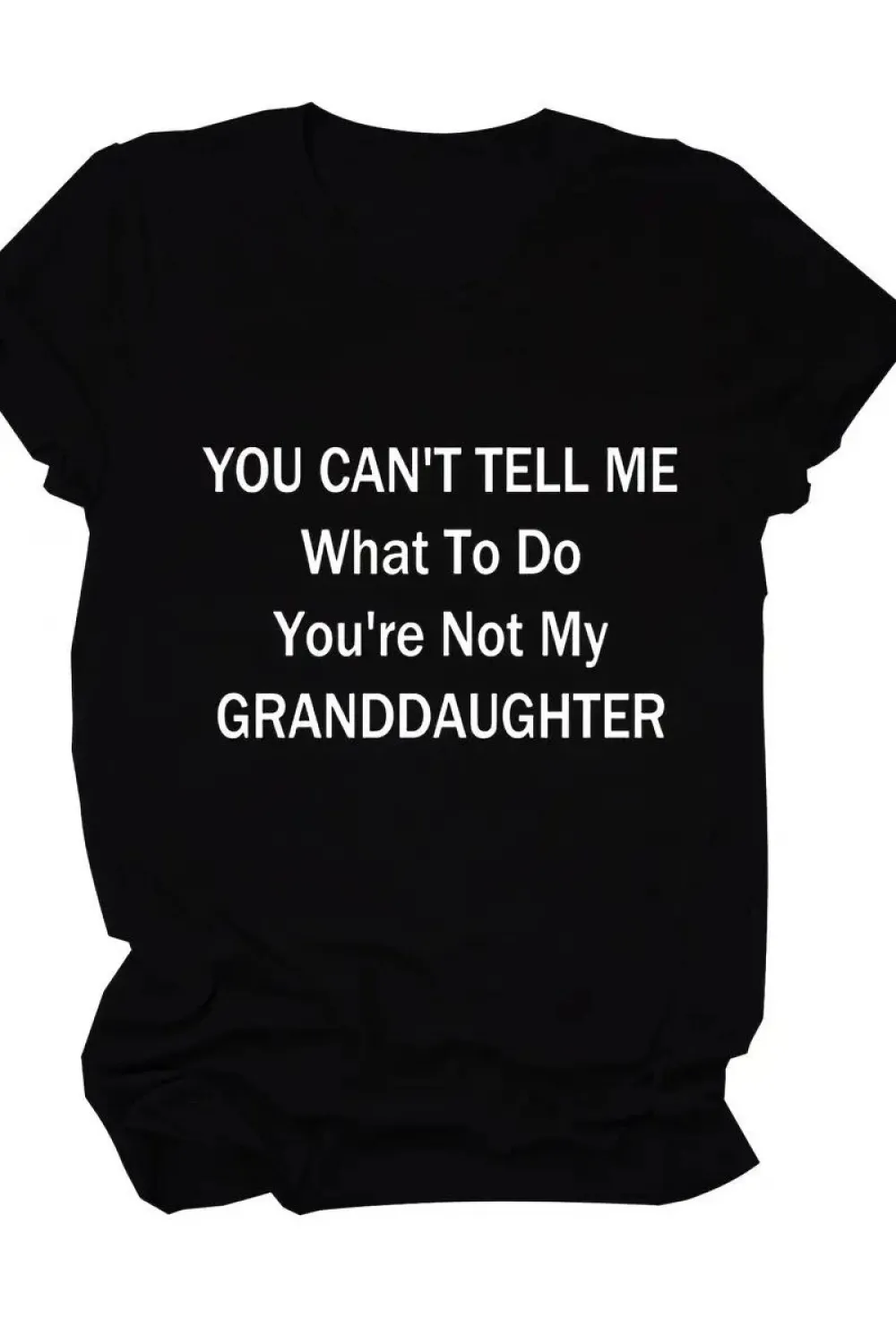 Kadın Baskılı Tişört Kısa Kol Bisiklet Yaka T-shirt - Siyah