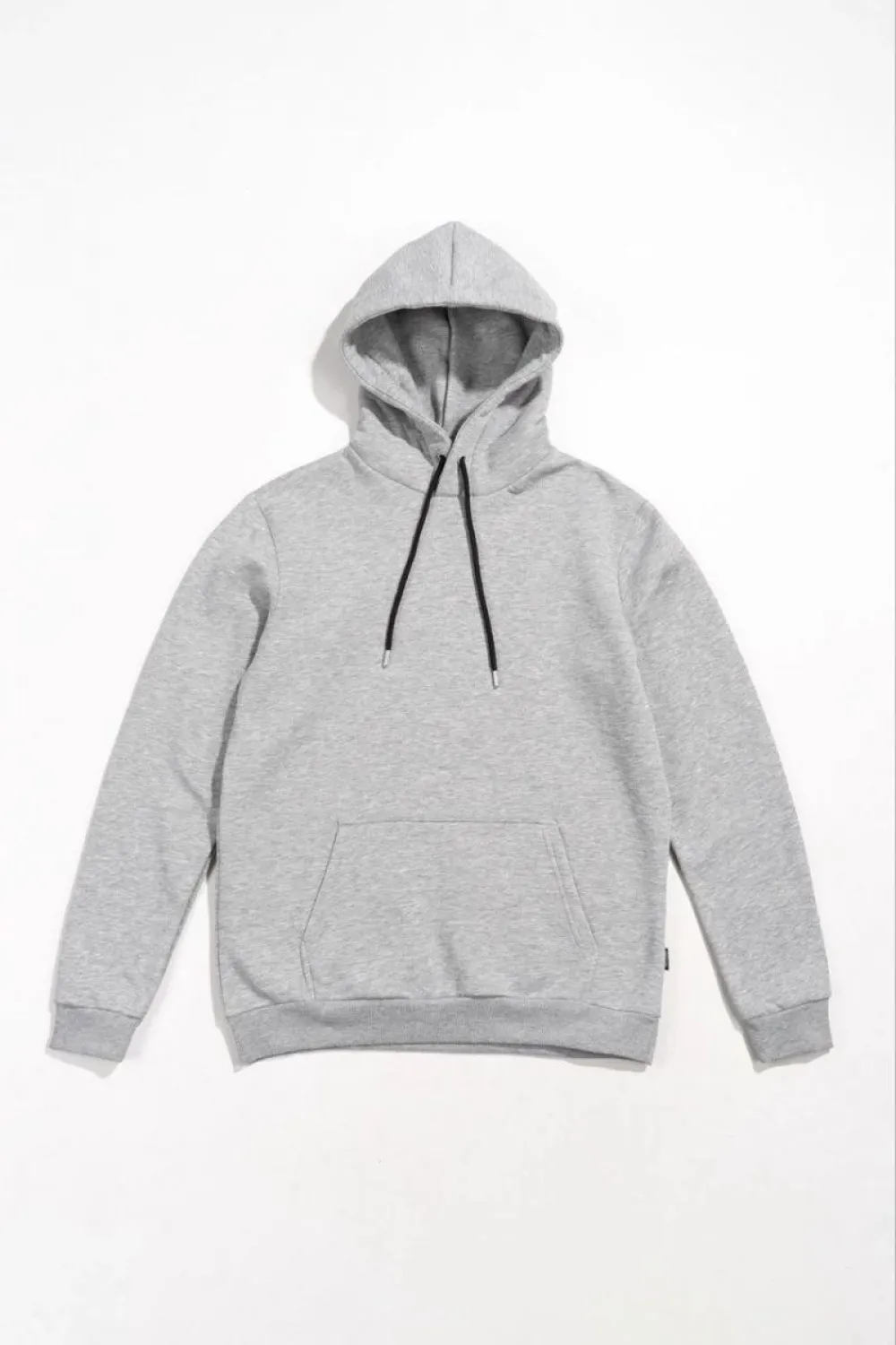 Kadın Kapüşonlu Kanguru Cepli 3 İplik Pamuklu Oversize Hoodie Sweatshirt -  Gri