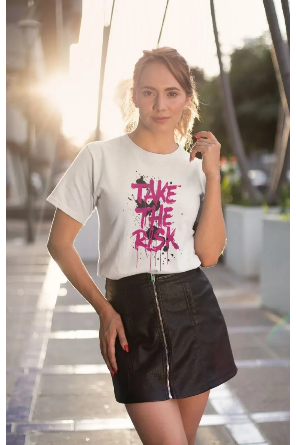 KADIN Özel Baskılı Modern Fit %100 Pamuk Bisiklet Yaka T-Shirt