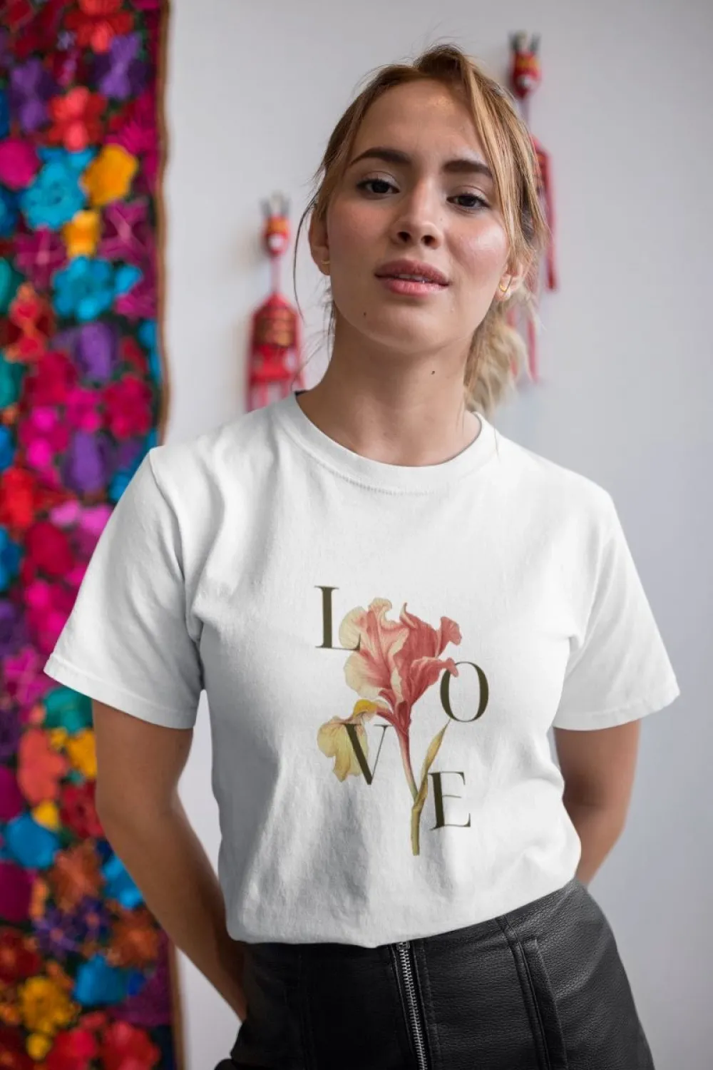 Kadın Özel Baskılı Modern Fit %100 Pamuk Bisiklet Yaka T-Shirt