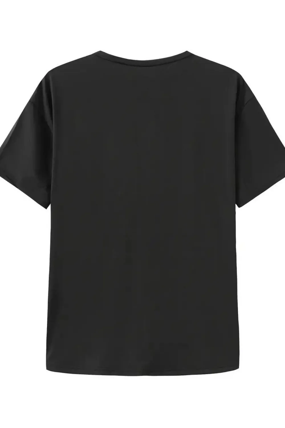 Kadın T-shirt Bisiklet Yaka Oversize Kısa Kollu Tişört - Siyah