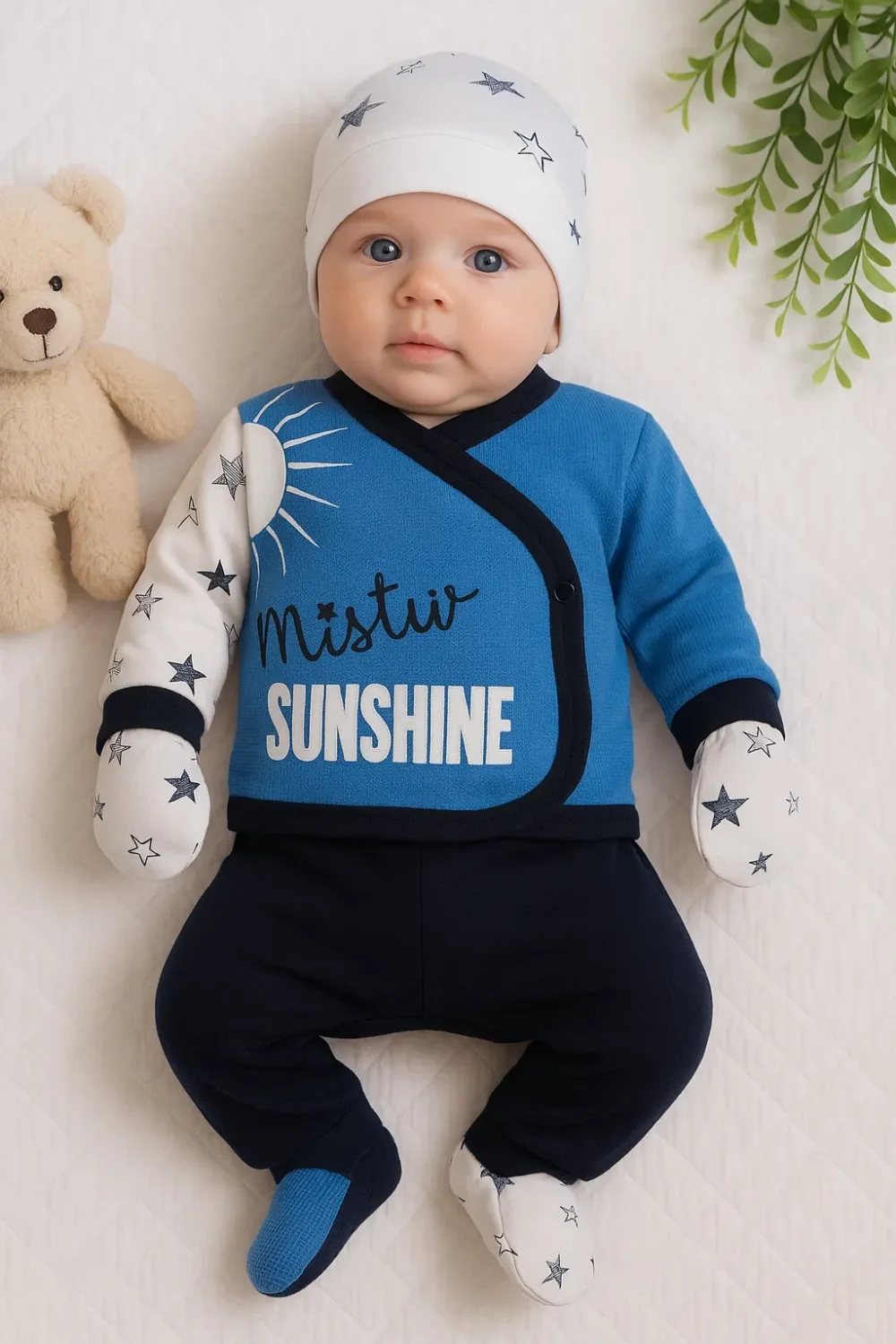 iegiyim™ Sun Shine Desenli 5li Erkek Hastane Çıkışı