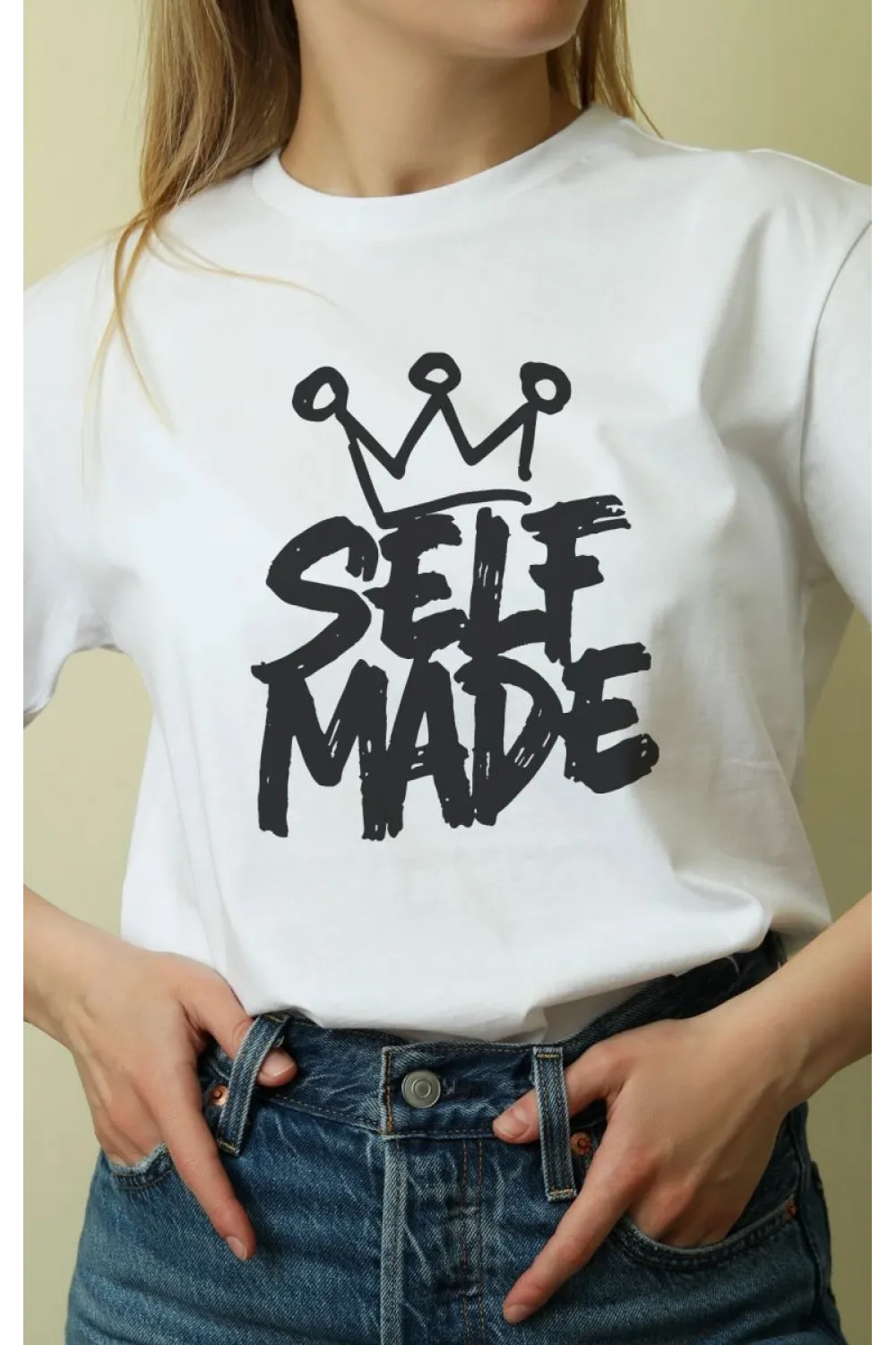 Unisex Oversize 24/1 Penye DTF Baskılı Tişört - DTF110