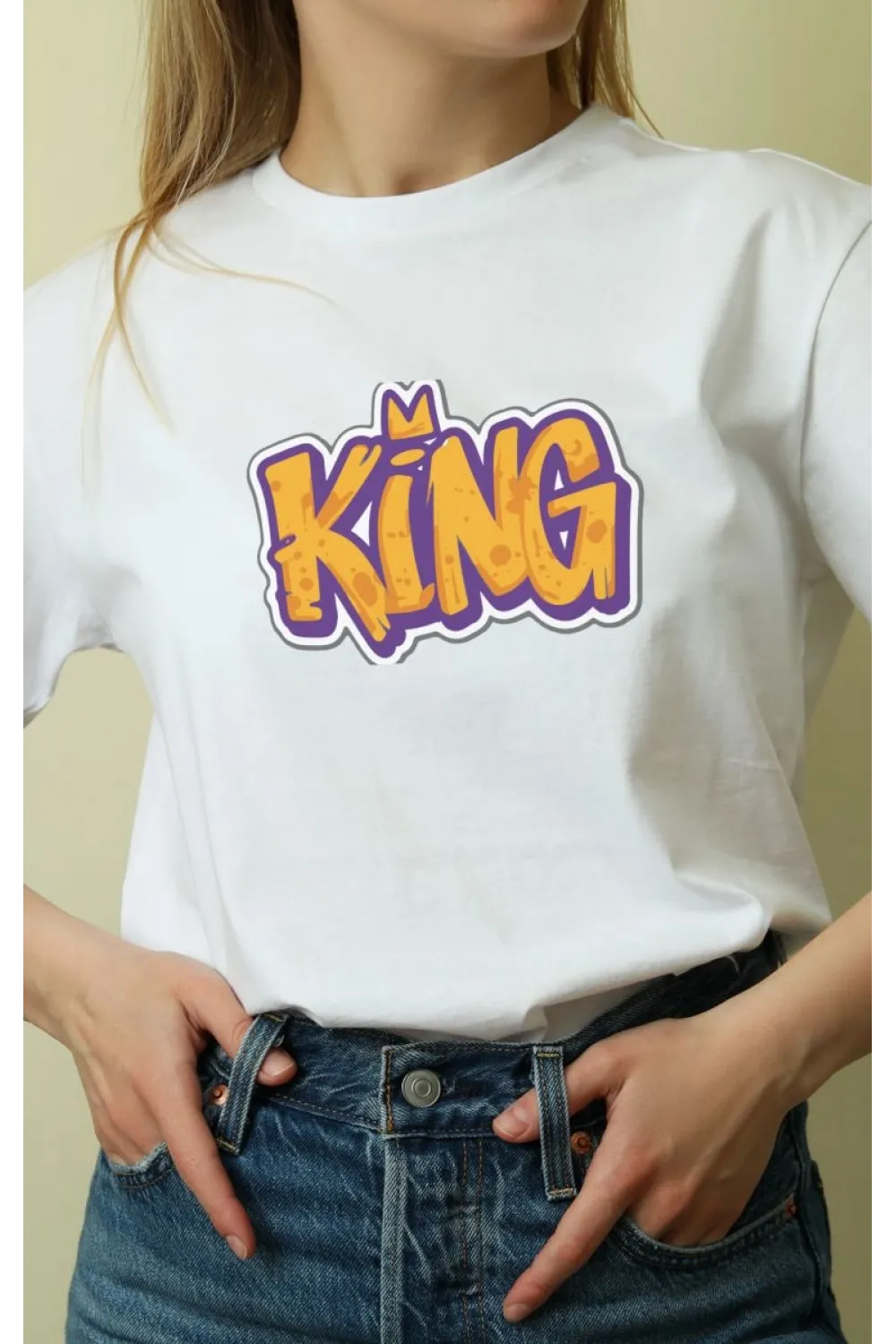 Unisex Oversize 24/1 Penye DTF Baskılı Tişört - DTF111