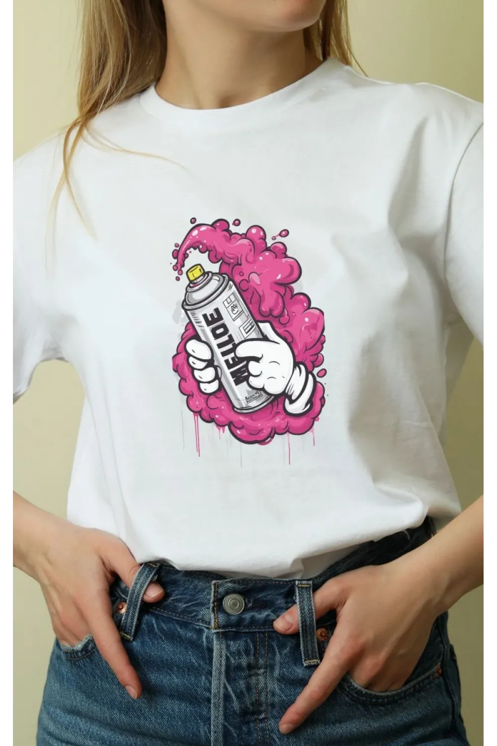Unisex Oversize 24/1 Penye DTF Baskılı Tişört - DTF117