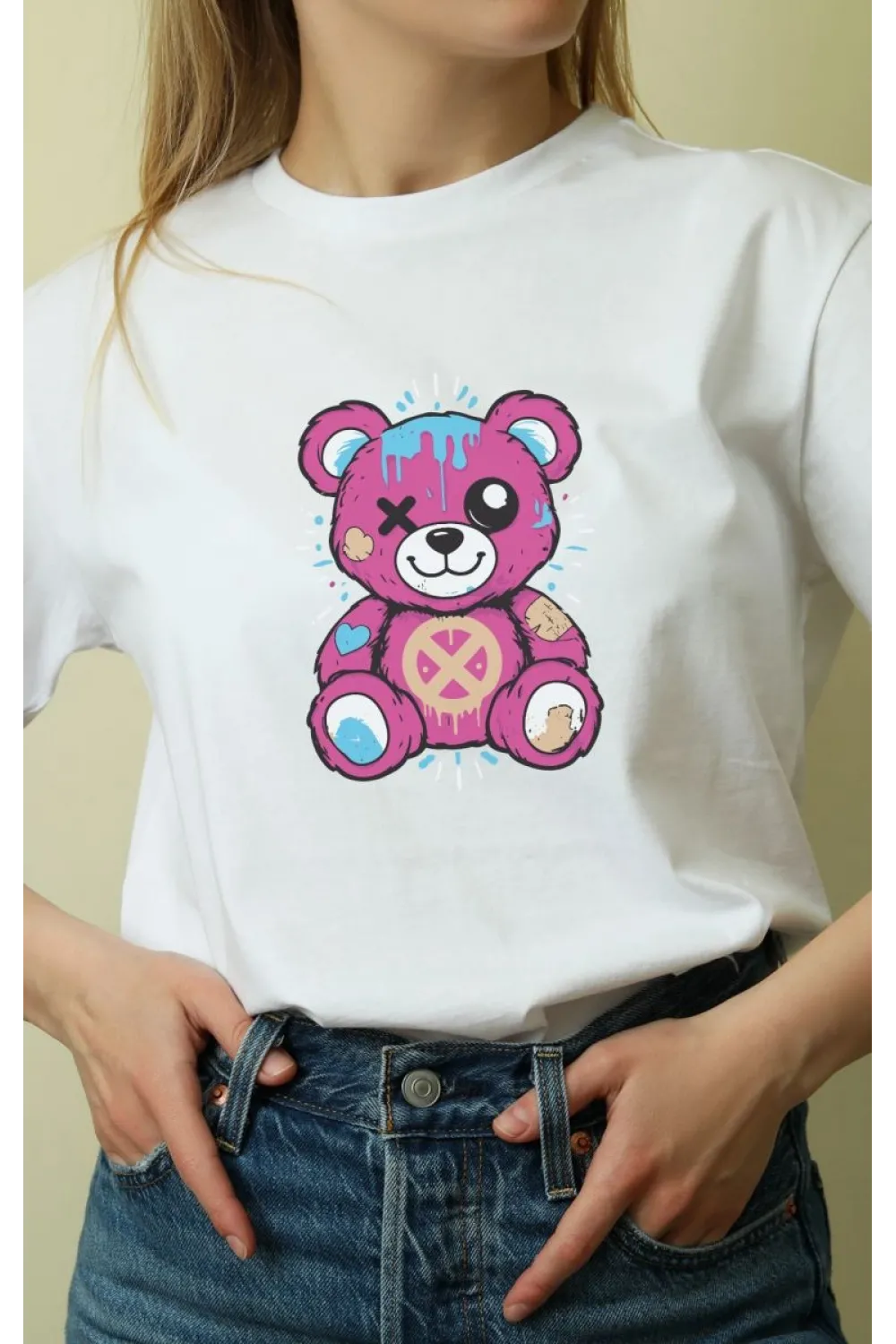 Unisex Oversize 24/1 Penye DTF Baskılı Tişört - DTF130