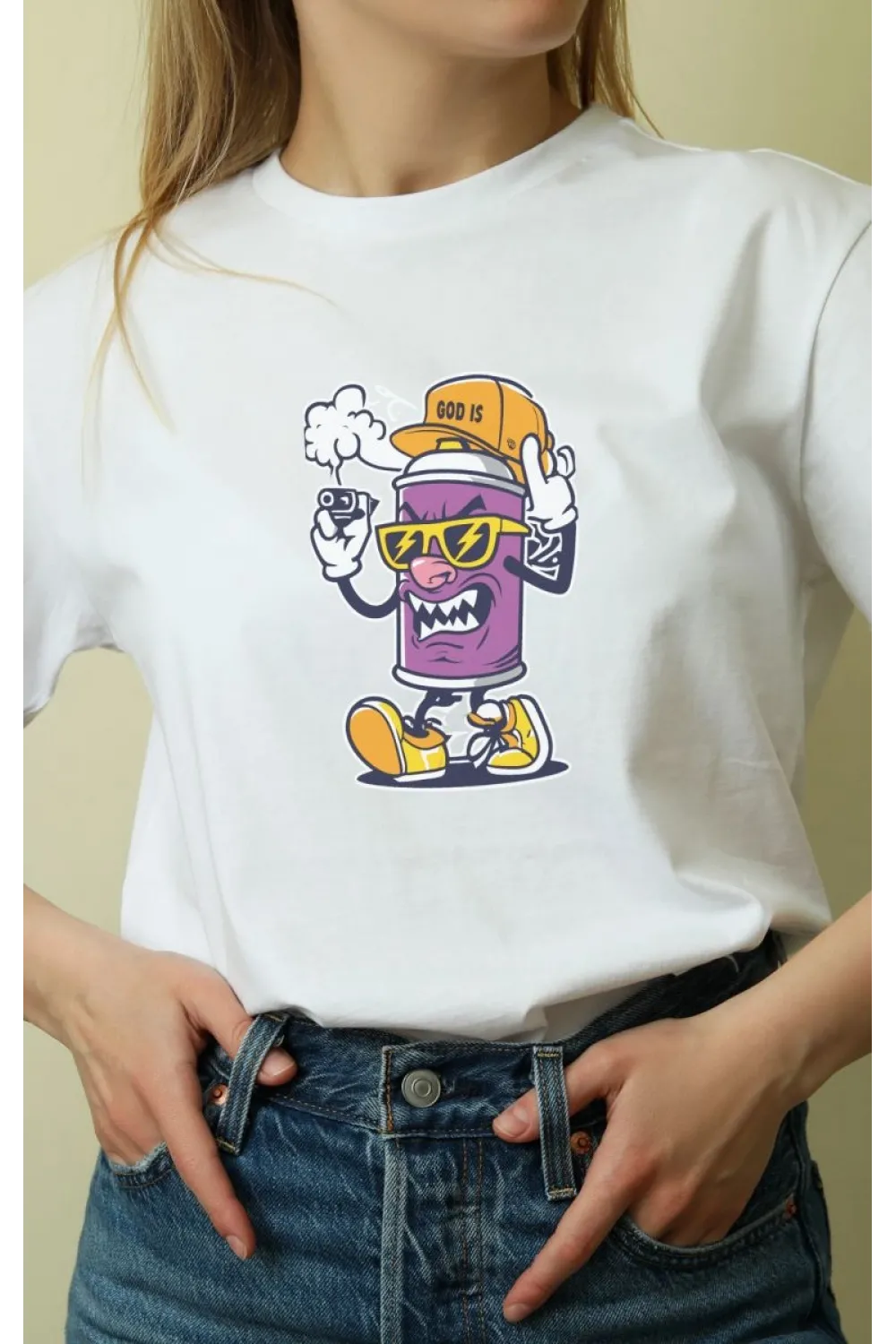 Unisex Oversize 24/1 Penye DTF Baskılı Tişört - DTF137
