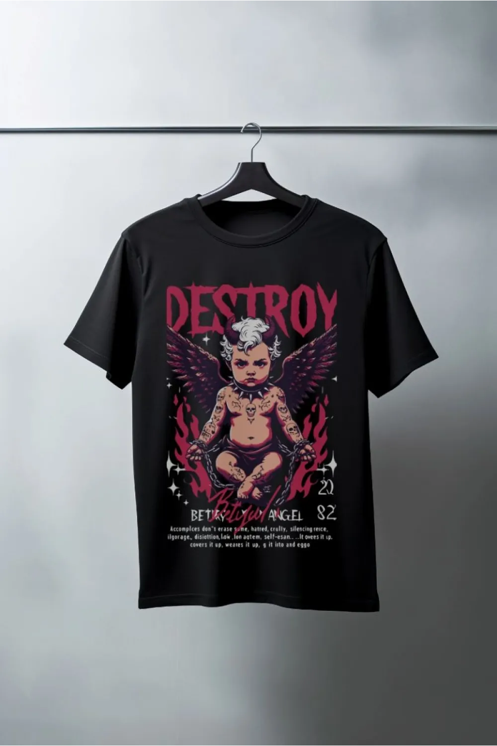 Unisex Oversize 24/1 Penye DTF Baskılı Tişört - DTF144