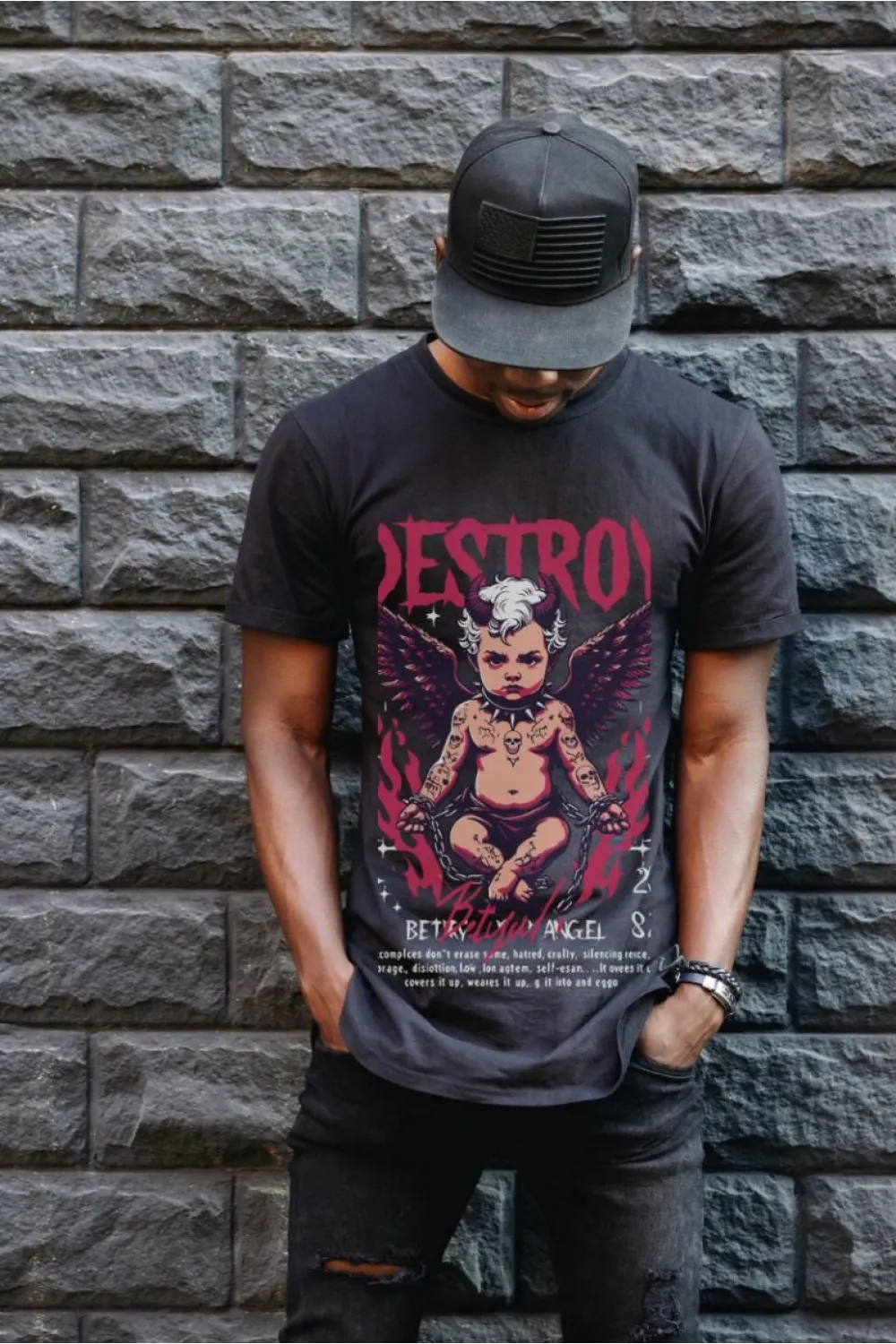 Unisex Oversize 24/1 Penye DTF Baskılı Tişört - DTF144