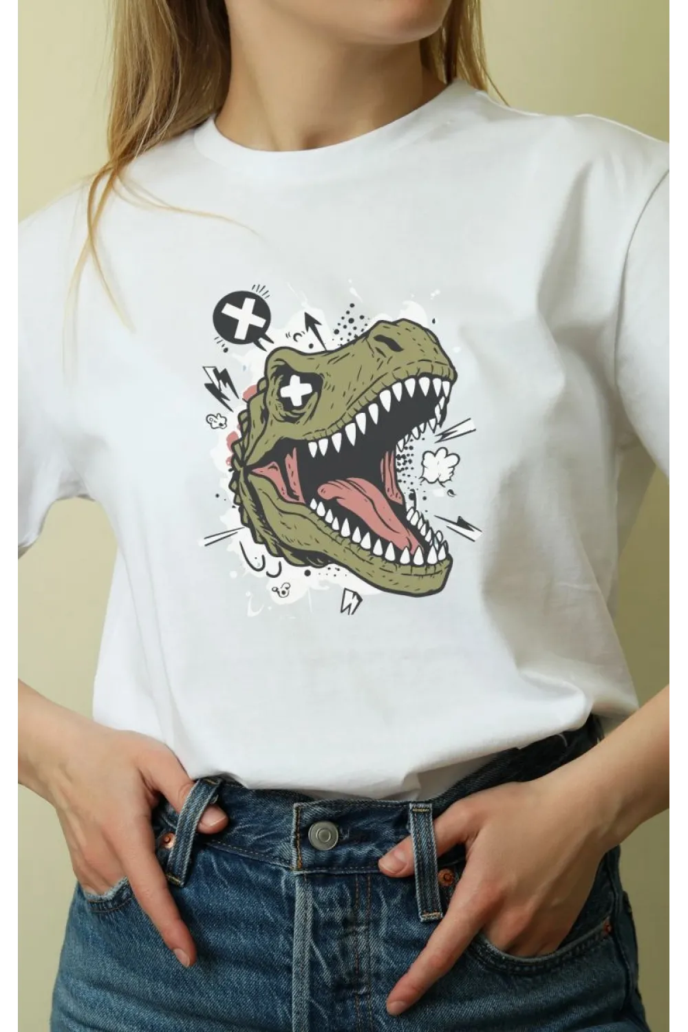Unisex Oversize 24/1 Penye DTF Baskılı Tişört - DTF148