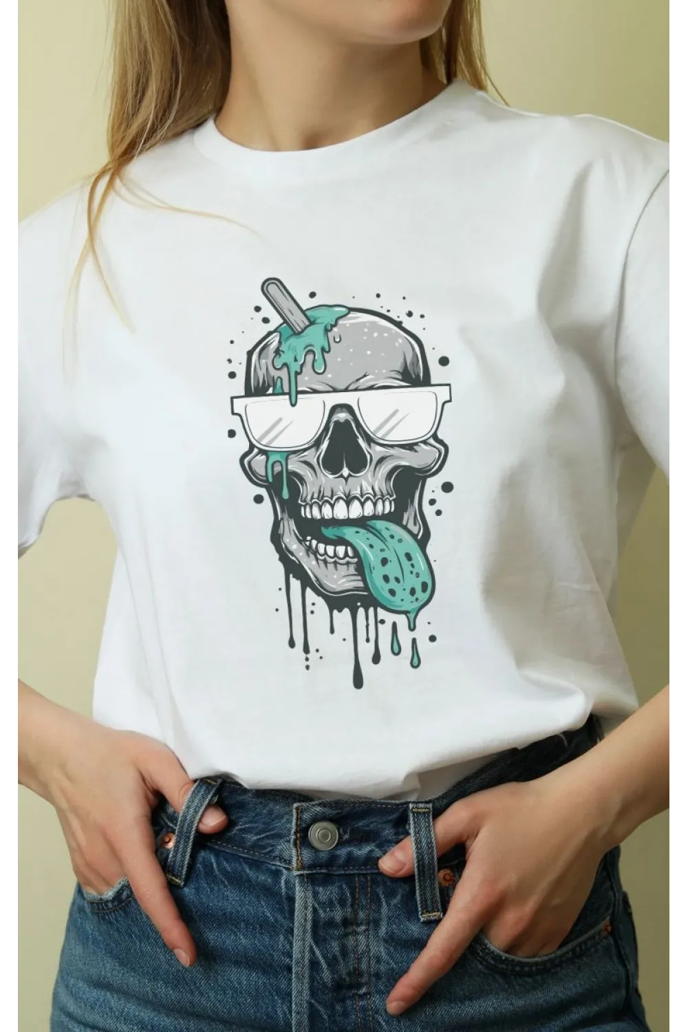 Unisex Oversize 24/1 Penye DTF Baskılı Tişört - DTF150