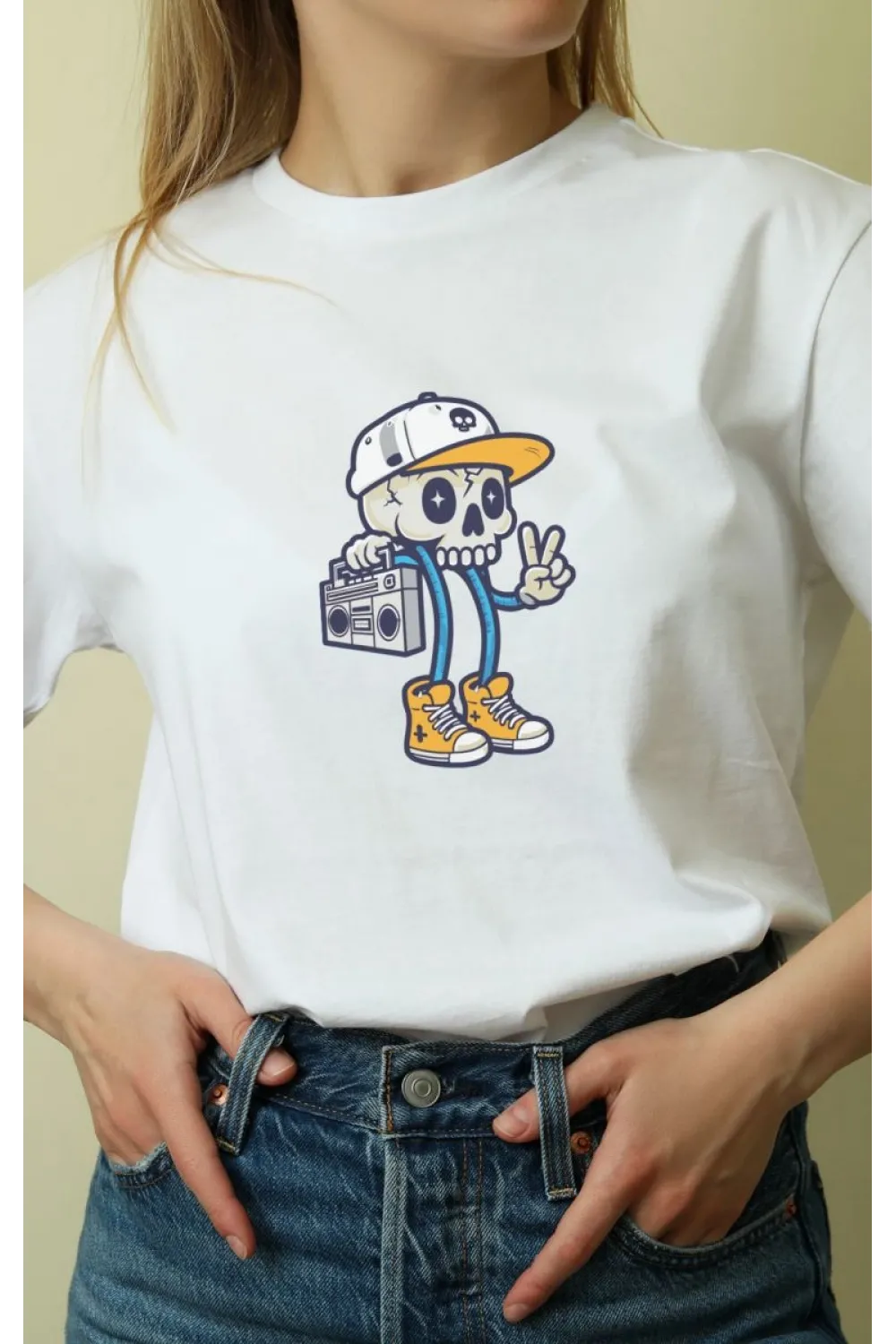Unisex Oversize 24/1 Penye DTF Baskılı Tişört - DTF152