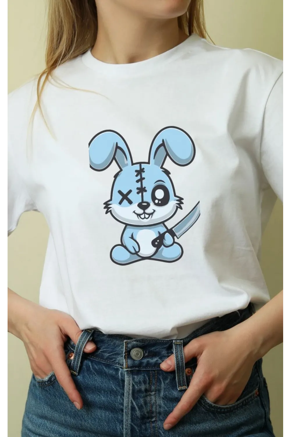 Unisex Oversize 24/1 Penye DTF Baskılı Tişört - DTF153