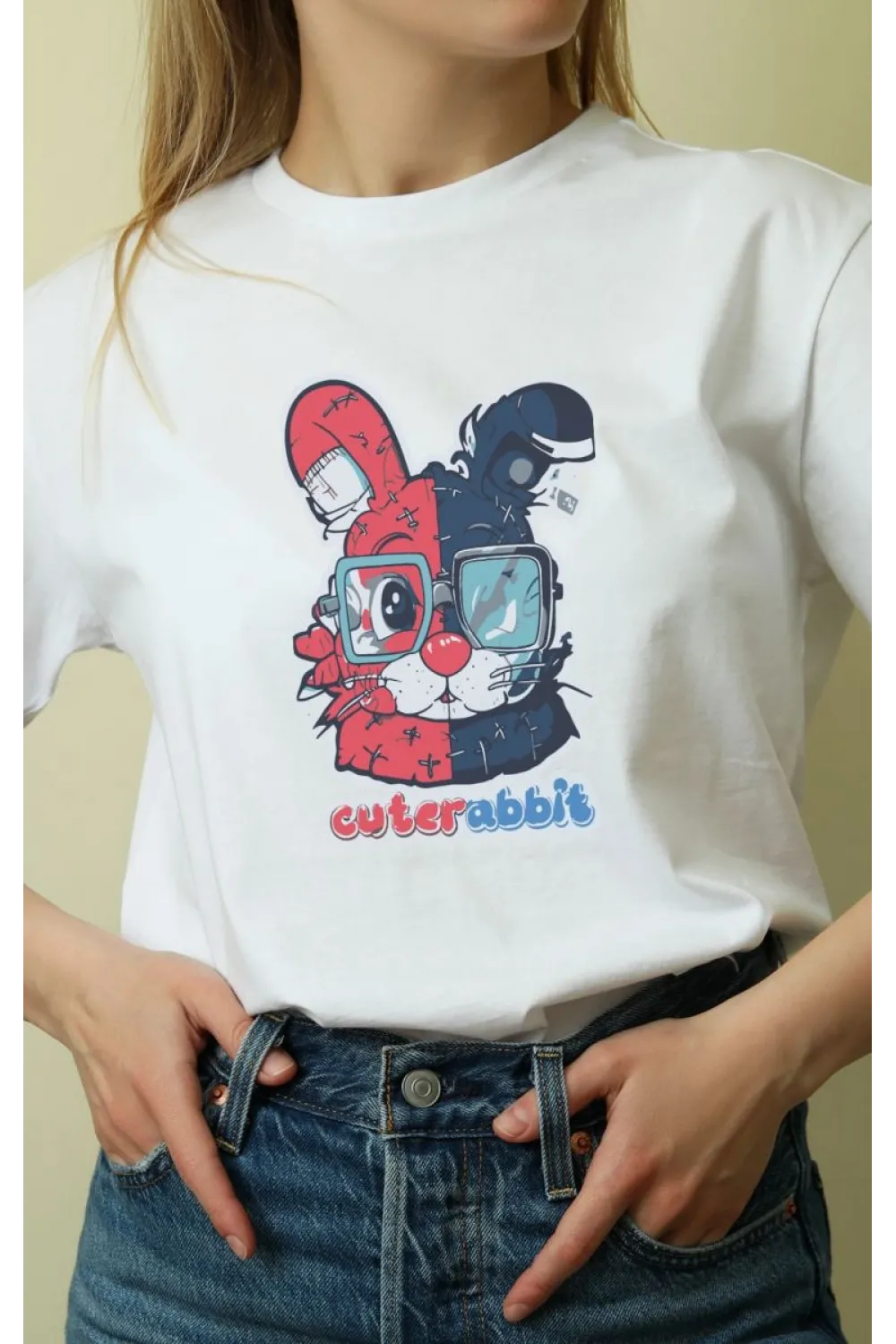 Unisex Oversize 24/1 Penye DTF Baskılı Tişört - DTF159