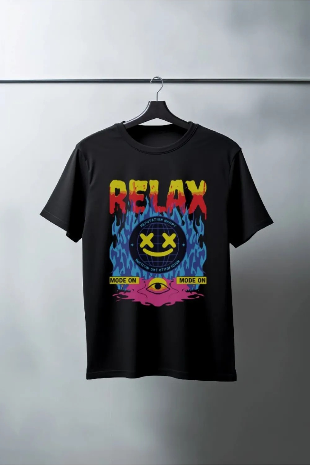Unisex Oversize 24/1 Penye DTF Baskılı Tişört - DTF162
