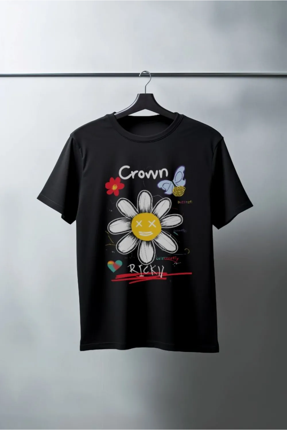 Unisex Oversize 24/1 Penye DTF Baskılı Tişört - DTF164