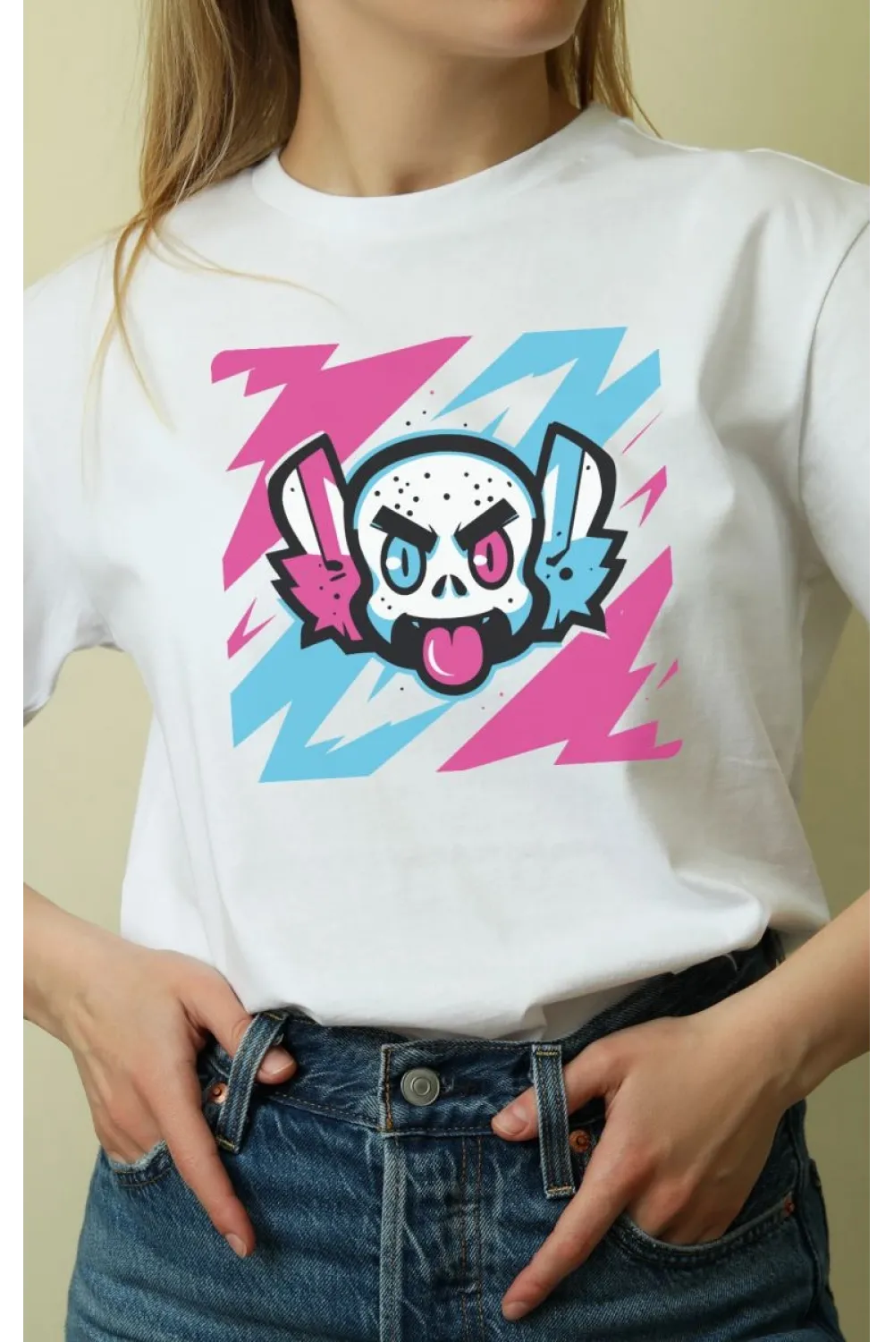Unisex Oversize 24/1 Penye DTF Baskılı Tişört - DTF168