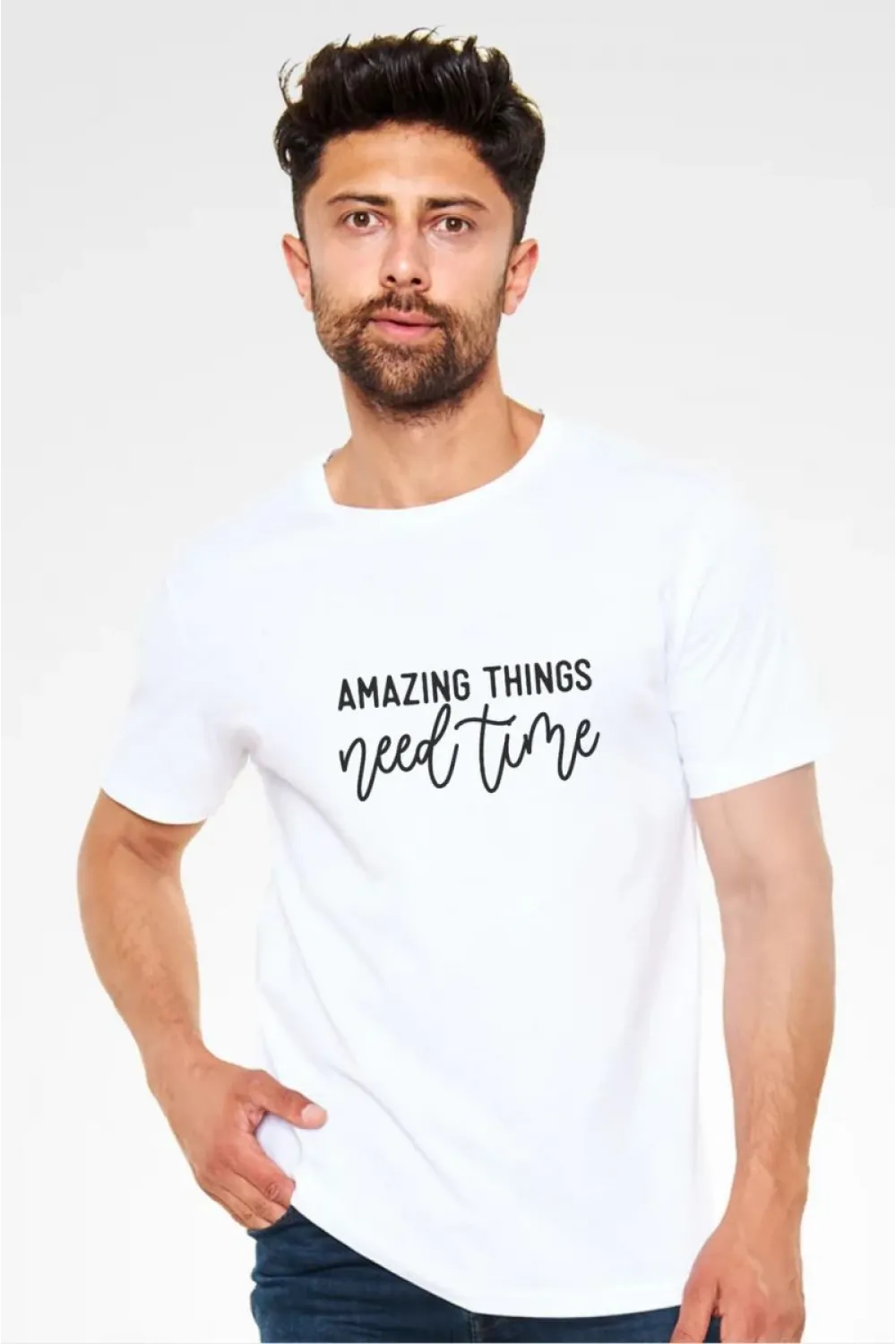 Unisex Oversize 24/1 Penye DTF Baskılı Tişört - DTF196