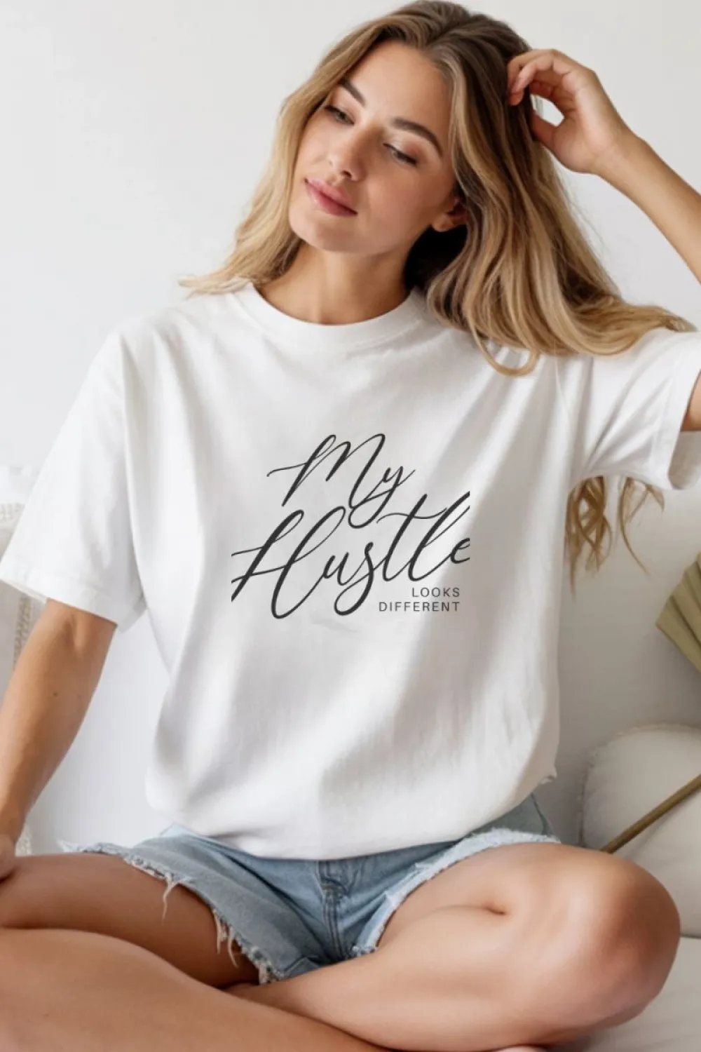 Unisex Oversize 24/1 Penye DTF Baskılı Tişört - DTF252