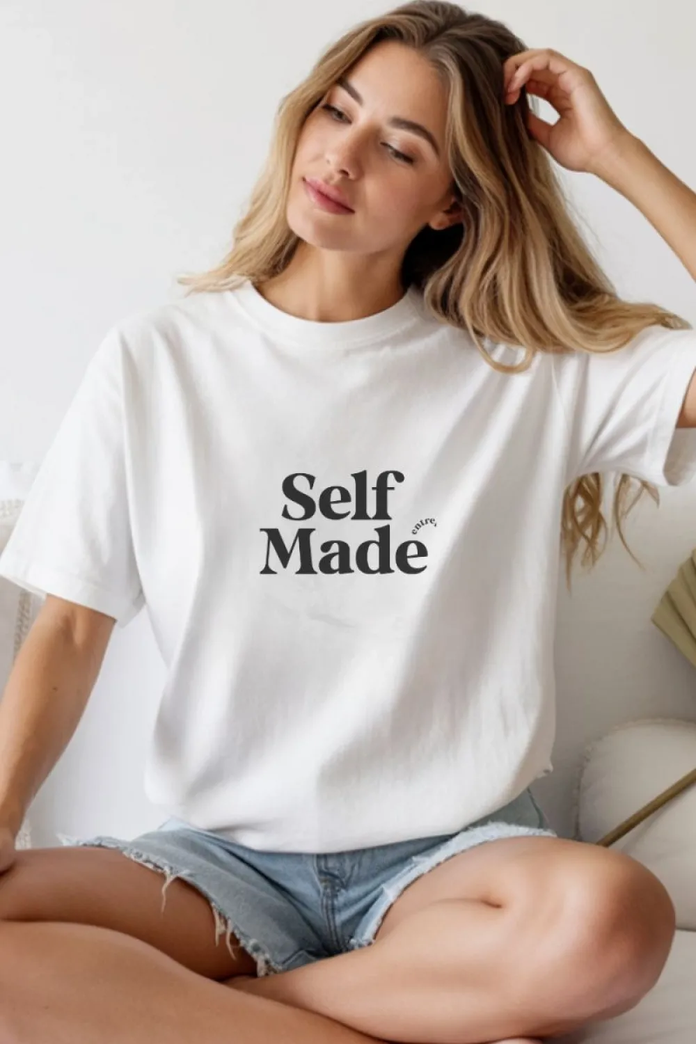 Unisex Oversize 24/1 Penye DTF Baskılı Tişört - DTF259