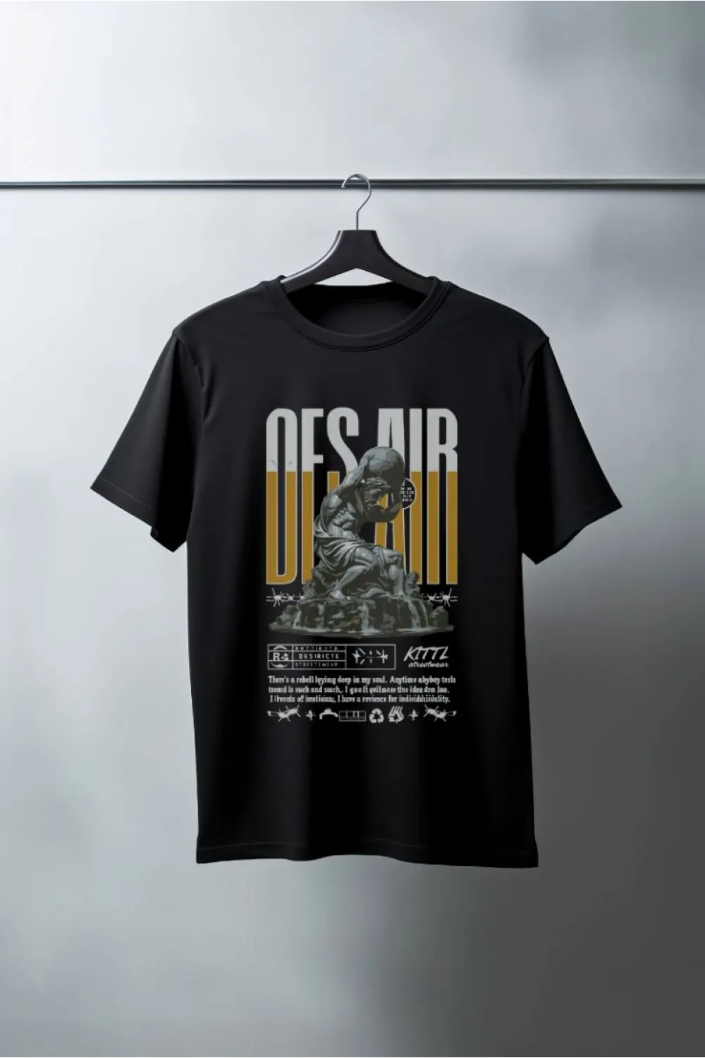 Unisex Oversize 24/1 Penye DTF Baskılı Tişört - DTF74