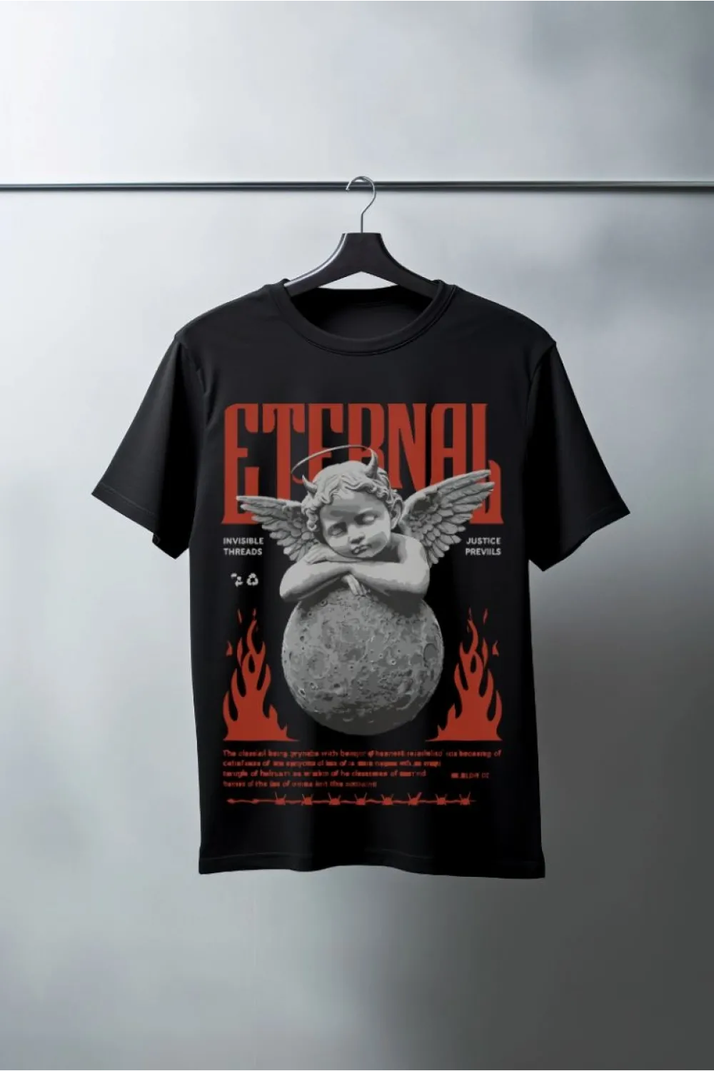 Unisex Oversize 24/1 Penye DTF Baskılı Tişört - DTF86