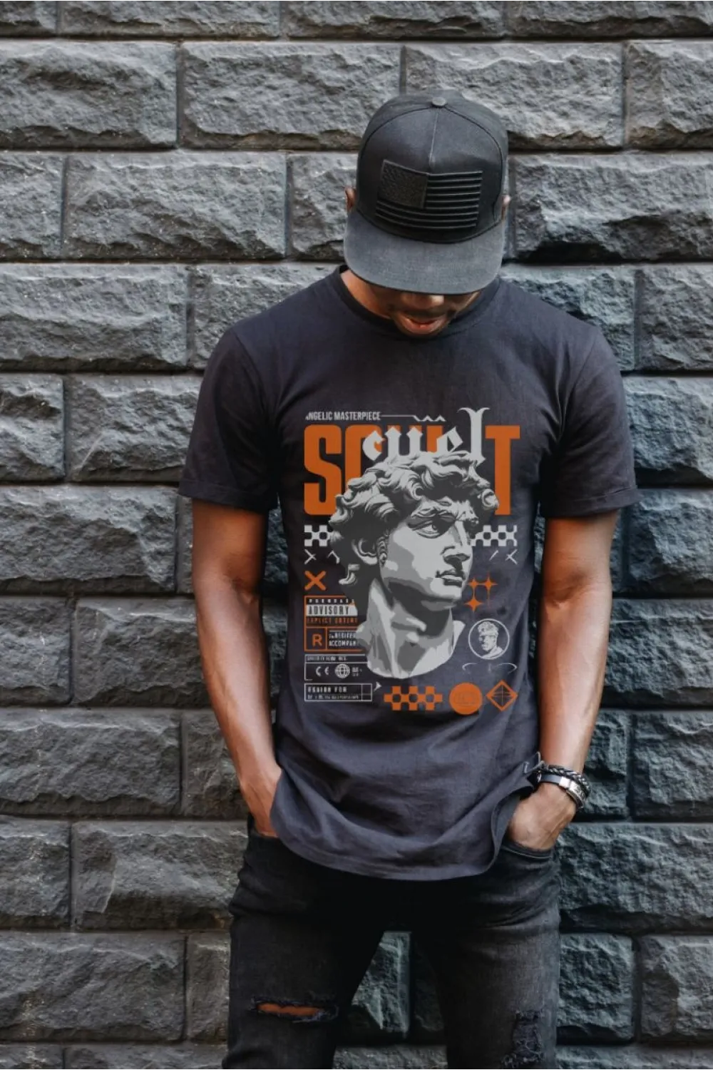 Unisex Oversize 24/1 Penye DTF Baskılı Tişört - DTF90