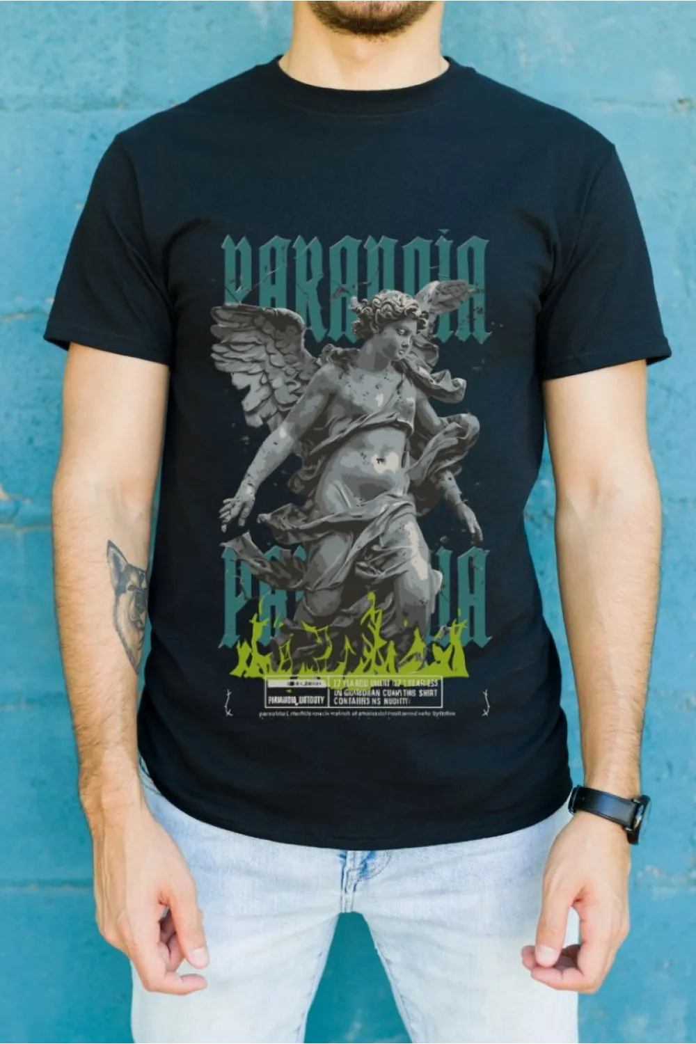 Unisex Oversize 24/1 Penye DTF Baskılı Tişört - DTF93
