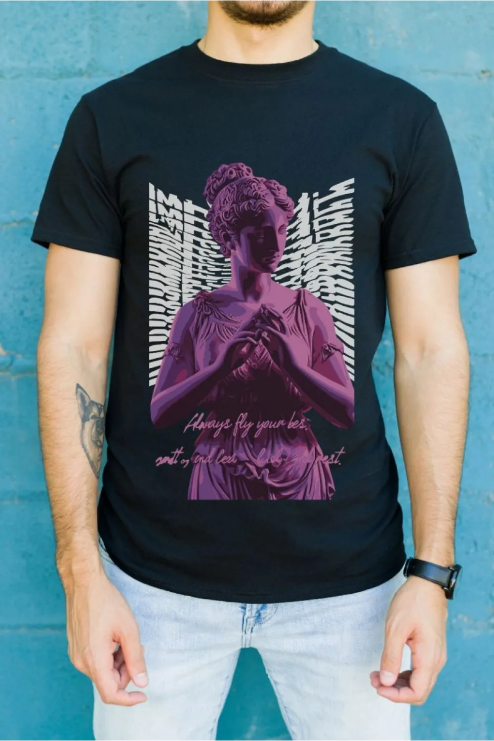 Unisex Oversize 24/1 Penye DTF Baskılı Tişört - DTF97