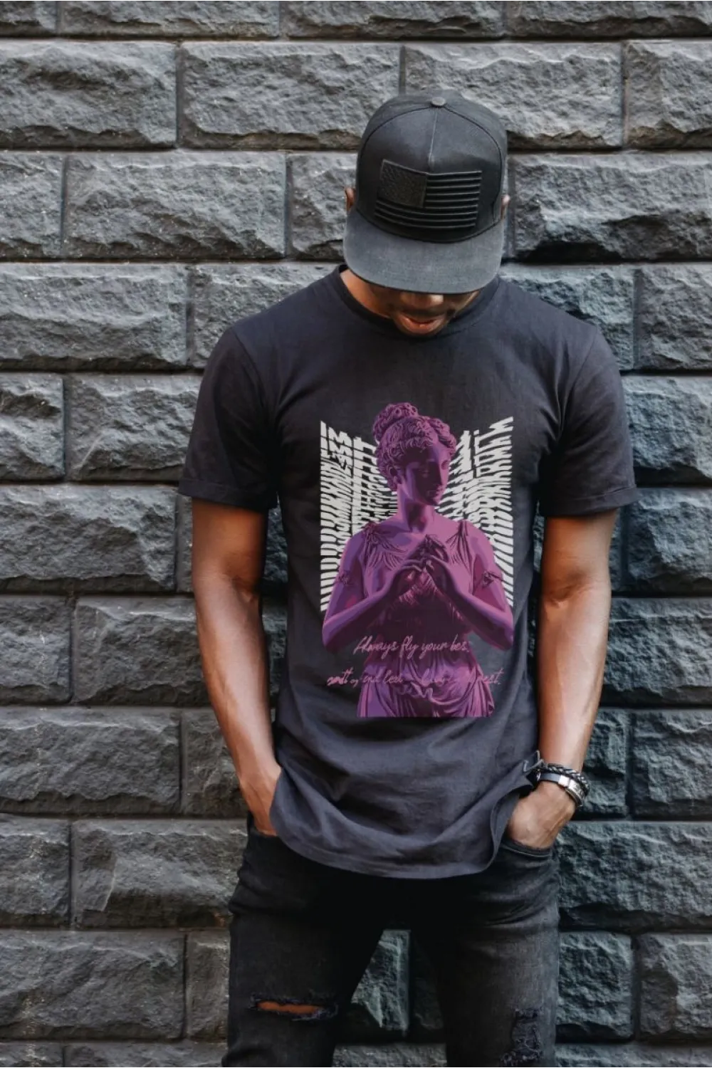 Unisex Oversize 24/1 Penye DTF Baskılı Tişört - DTF97