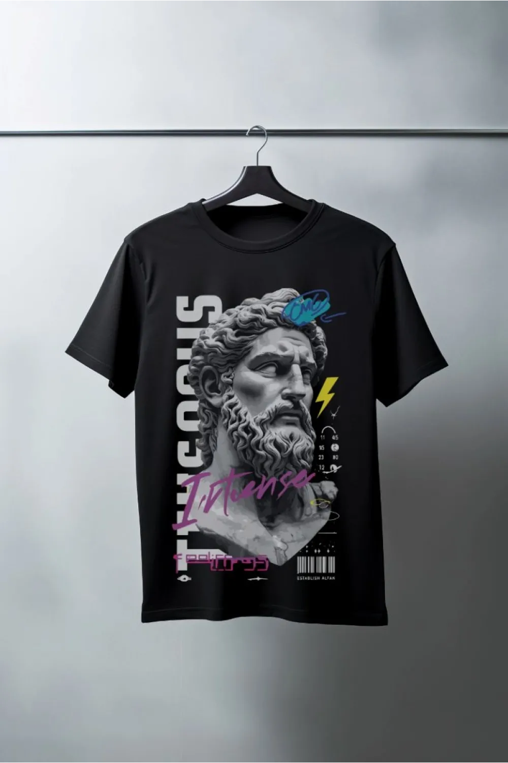 Unisex Oversize 24/1 Penye DTF Baskılı Tişört - DTF98