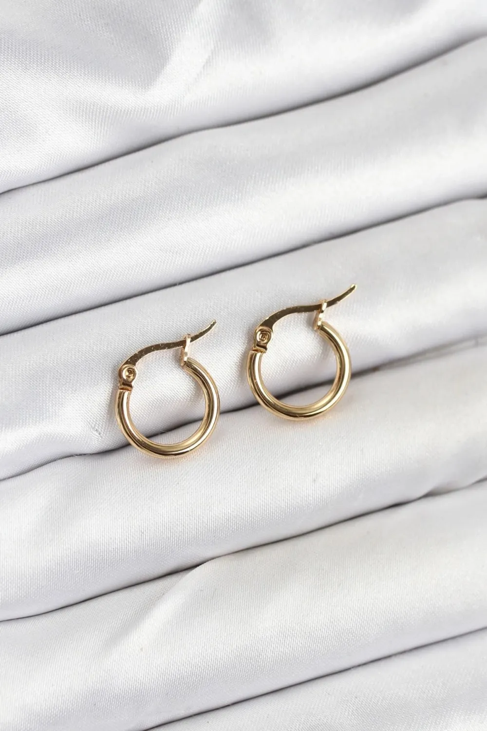 ietaks™ 316L Çelik Gold Renk 12 mm Halka Kadın Küpe