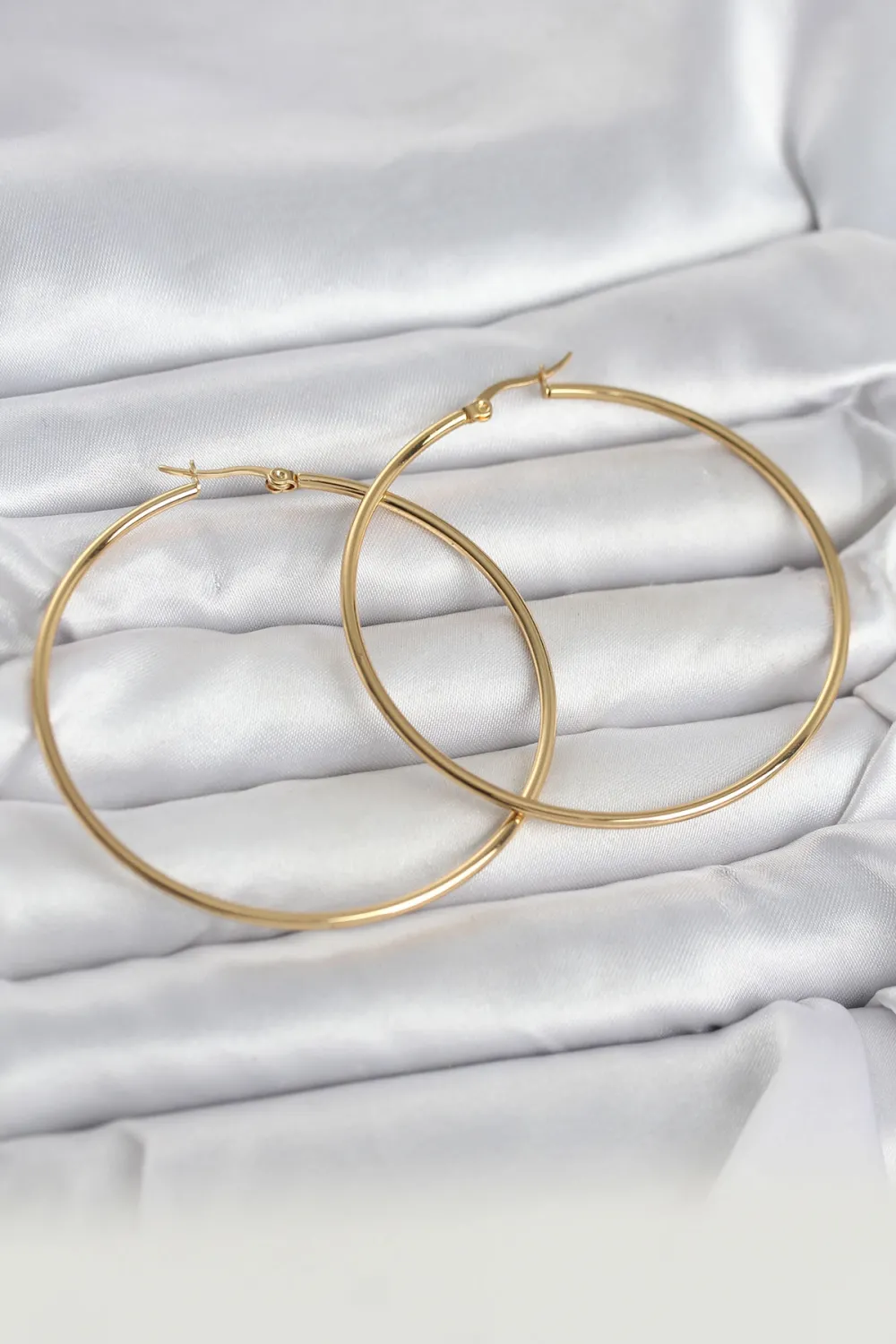 ietaks™ 316L Çelik Gold Renk 60 mm Halka Kadın Küpe
