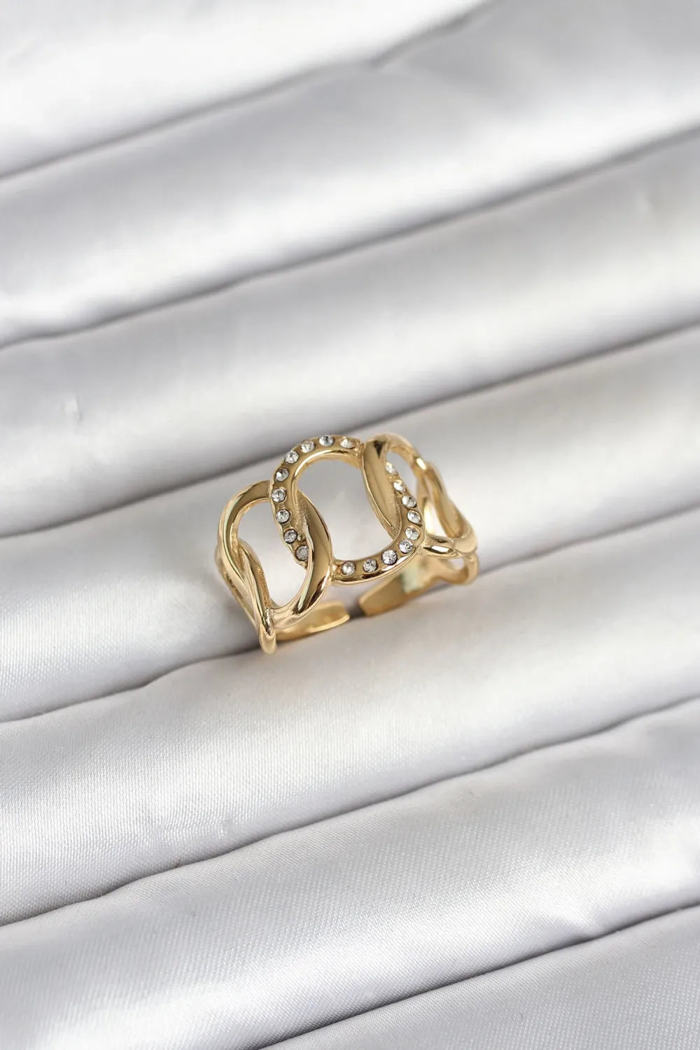 ietaks™ 316L Çelik Gold Renk Samanyolu Model Kadın Yüzük