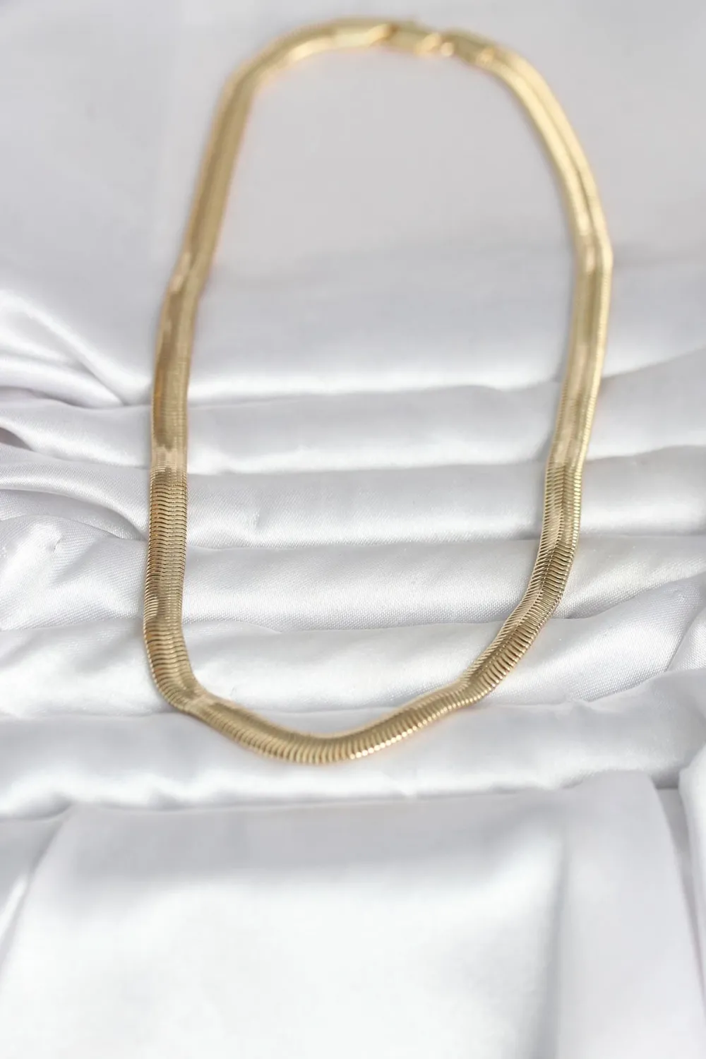 ietaks™ CM 14K Gold Renk Kalın Yassı Yılan Zincir Model 45 cm Kadın Kolye
