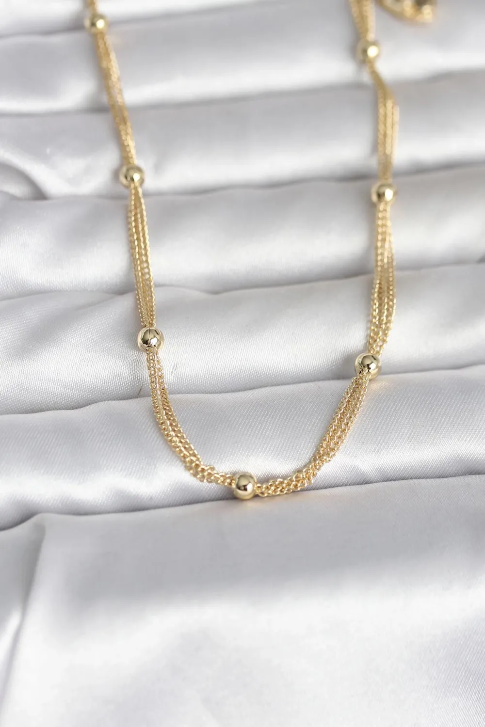 ietaks™ CM 14K Gold Renk Topçuk Model 60 cm Kadın Kolye