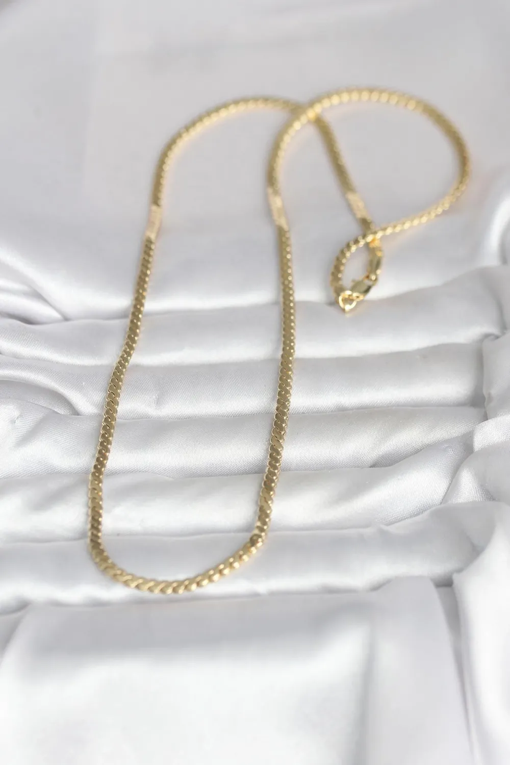 ietaks™ CM 14K Gold Renk Yassı Ezme Zincir Model 60 cm Kadın Kolye