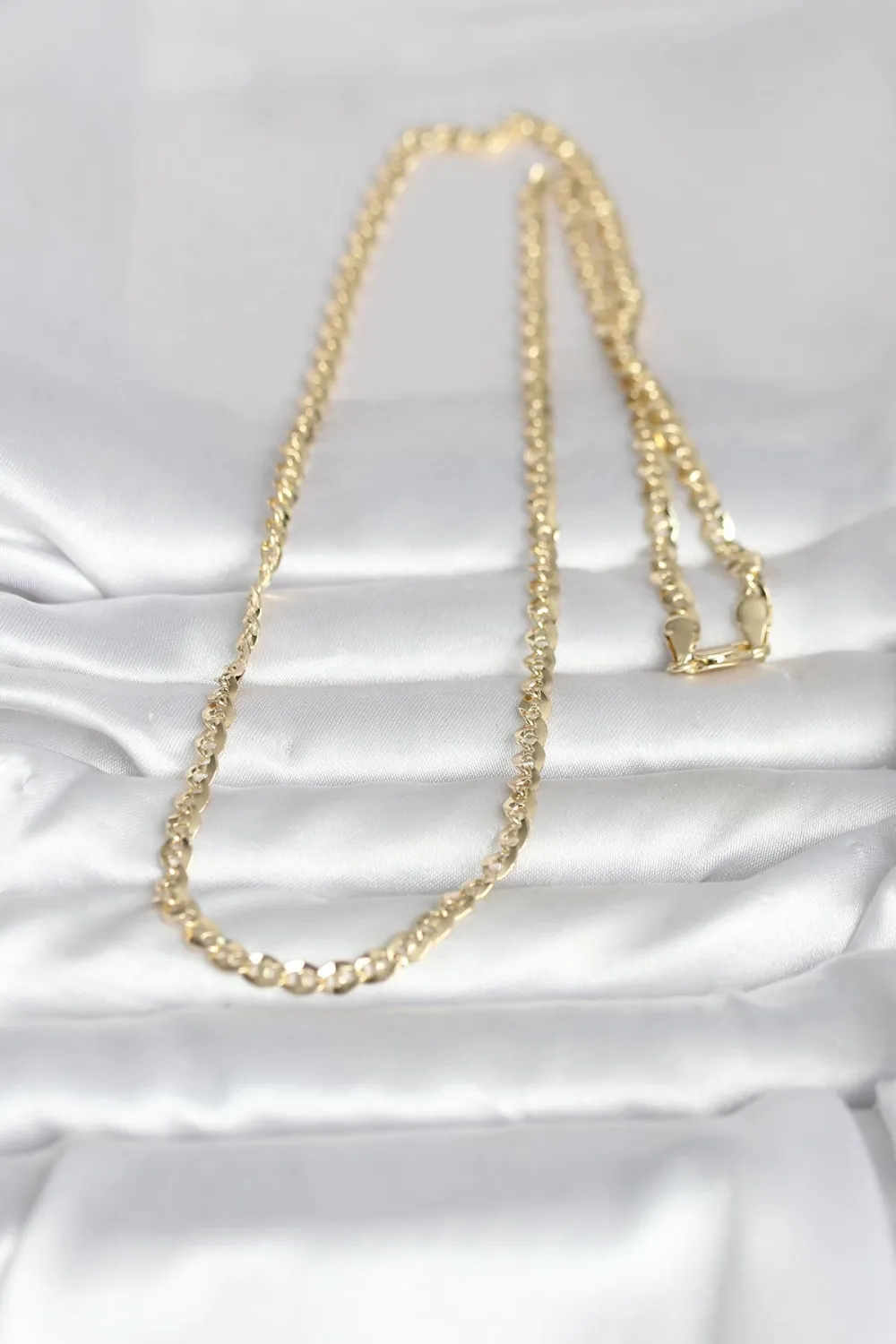 ietaks™ CM 14K Gold Renk Yassı Oval Zincirli Model 60 cm Kadın Kolye
