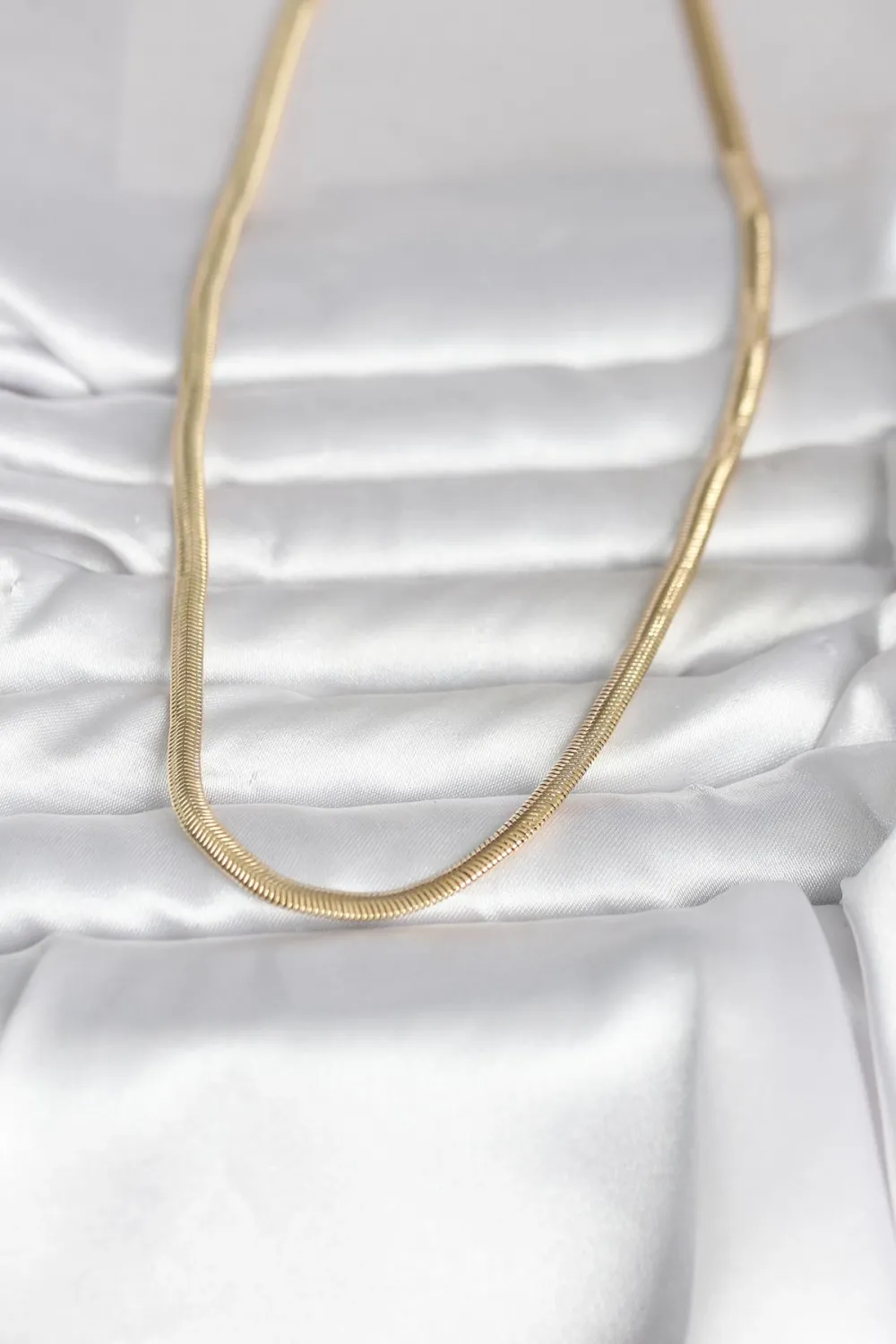 ietaks™ CM 14K Gold Renk Yassı Yılan Zincir Model 45 cm Kadın Kolye