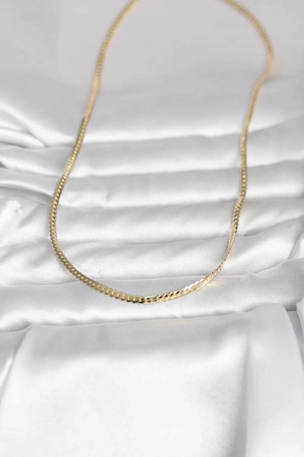 ietaks™ CM 14K Gold Renk Yassı Zincir Model 45 cm Kadın Kolye