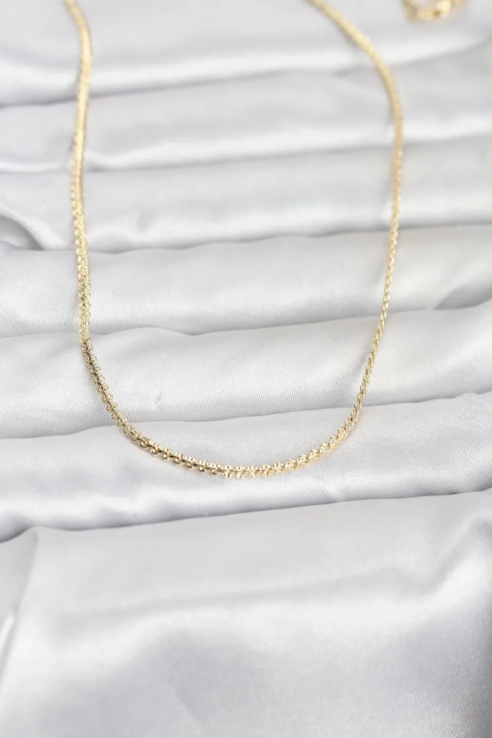 ietaks™ CM 14K Gold Renk Yassı Zincir Model 60 cm Kadın Kolye