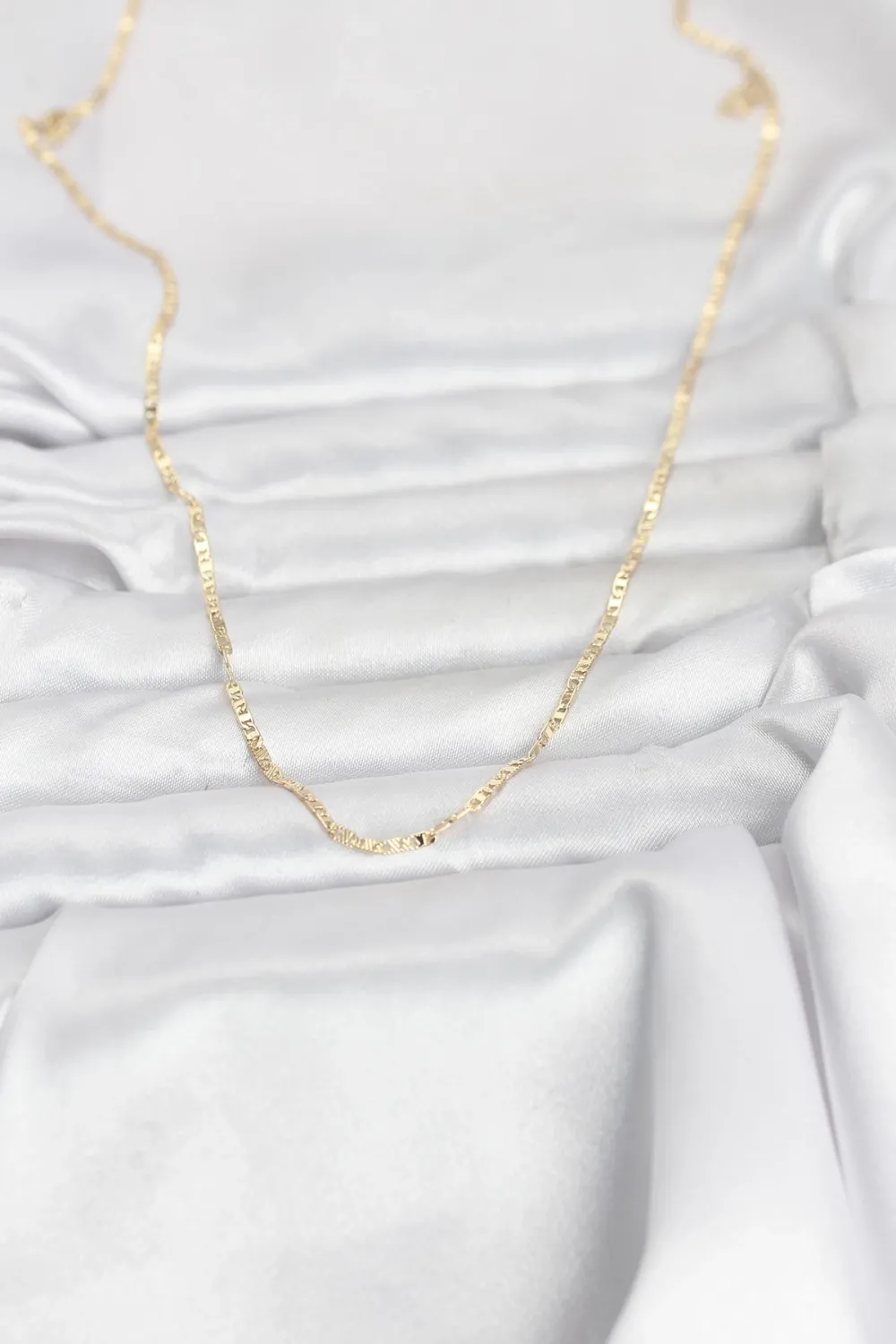 ietaks™ CM 14K Gold Renk Yassı Zincir Model 60 cm Kadın Kolye