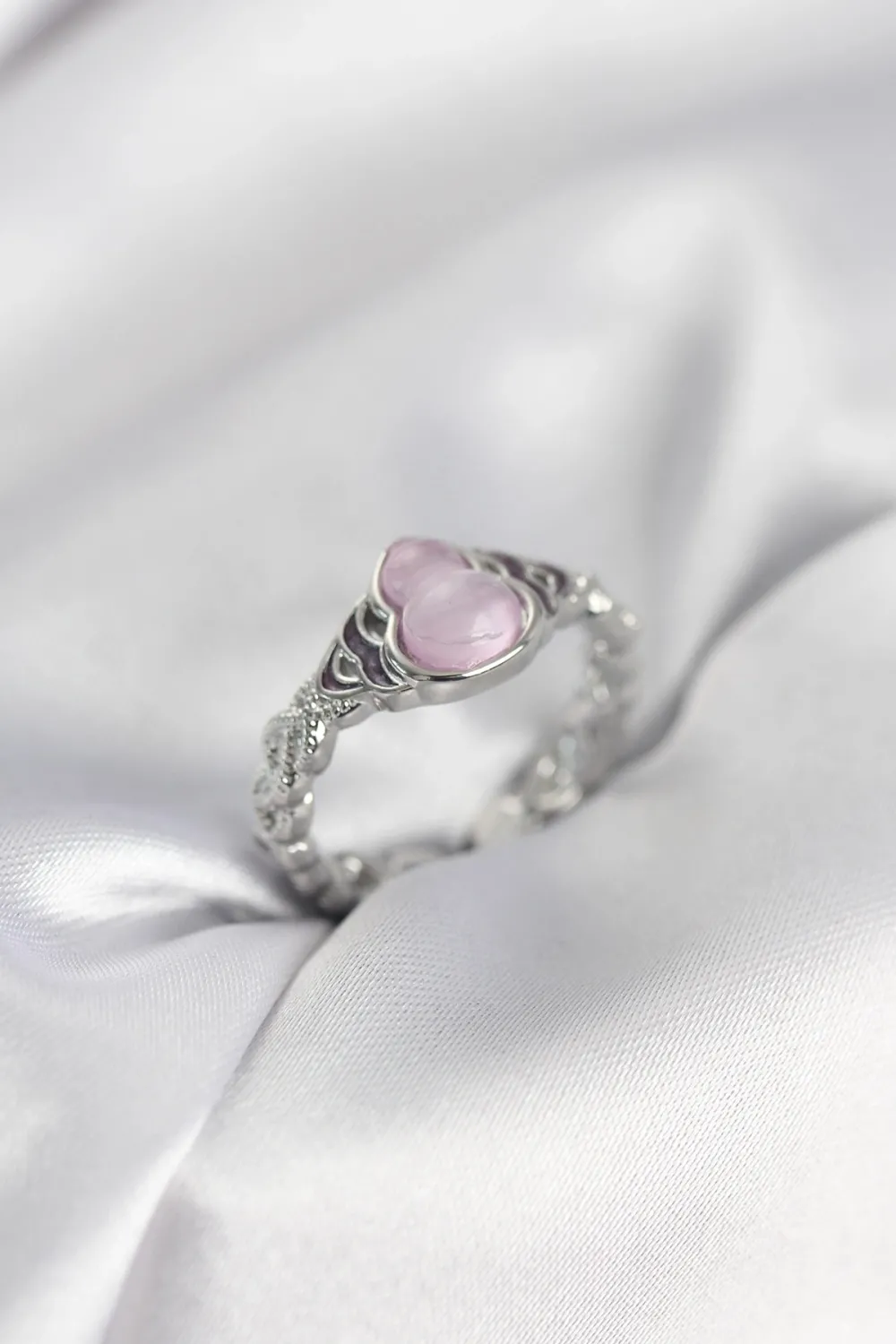 ietaks™ Gümüş Renk Pembe Damla Model Kadın Yüzük